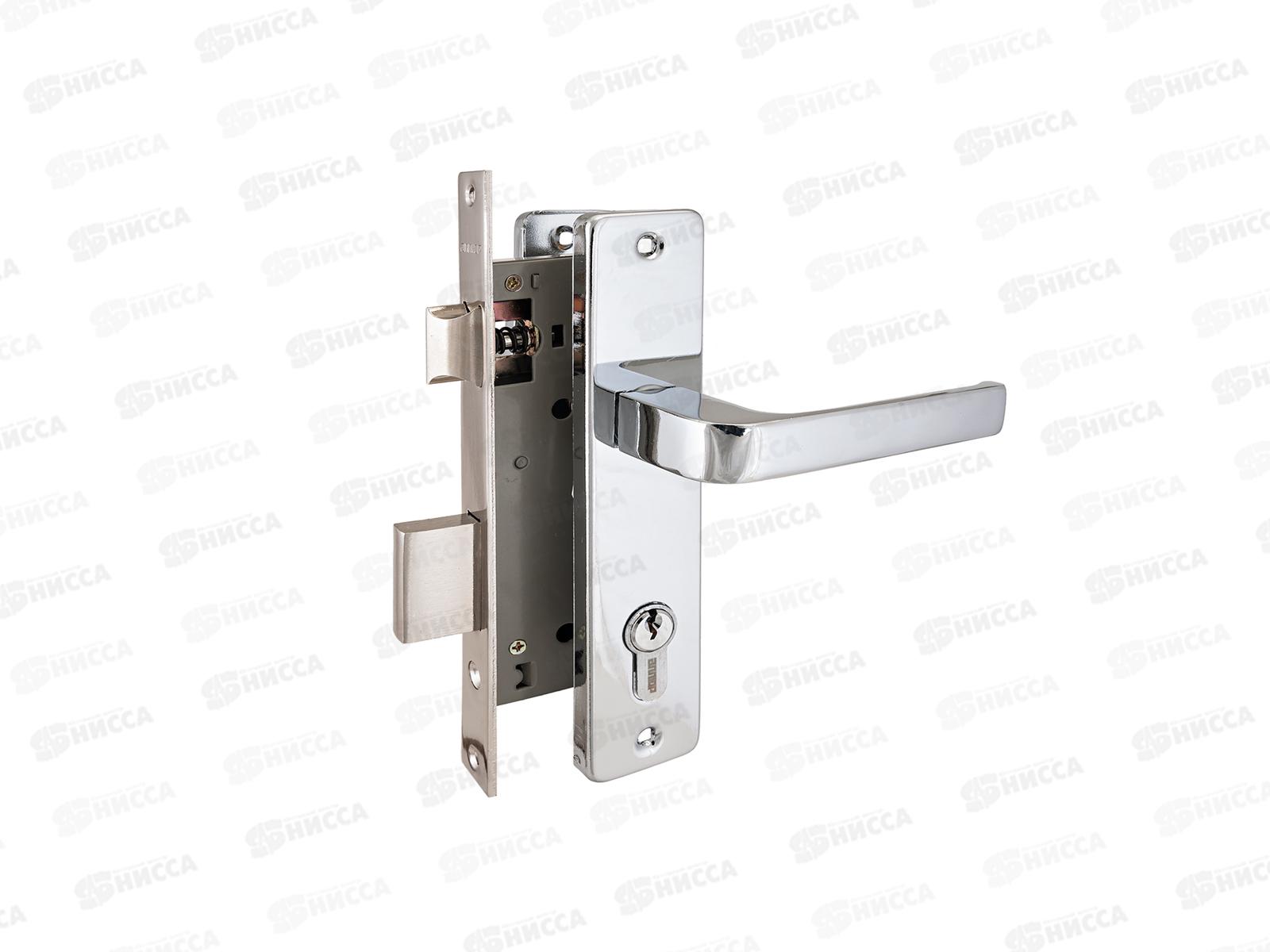 Замок врезной Аллюр 126/1 СР хром с ручкой *12 073