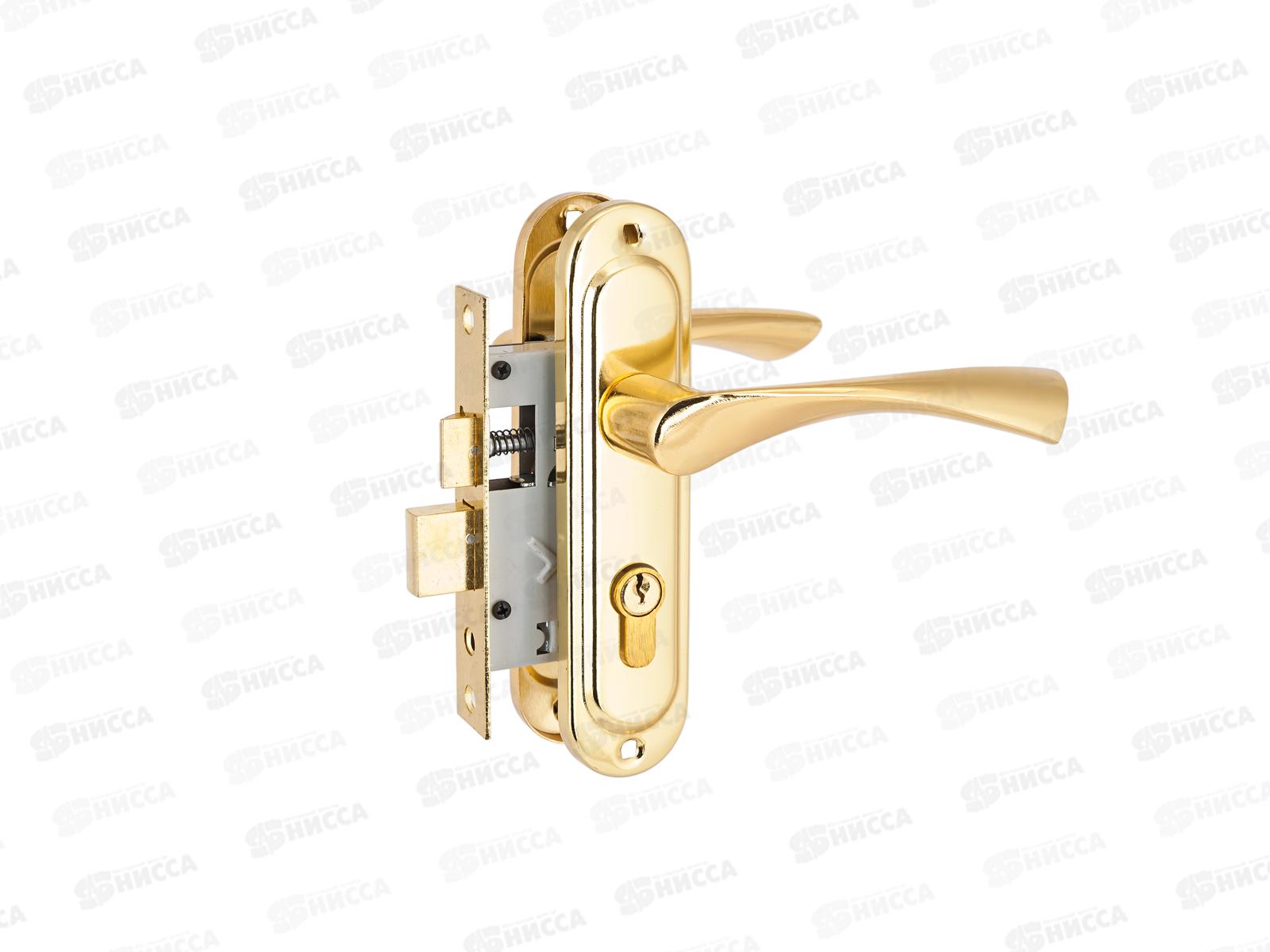 Замок врезной  Стандарт 103/50 GP латунь с руч *20 846