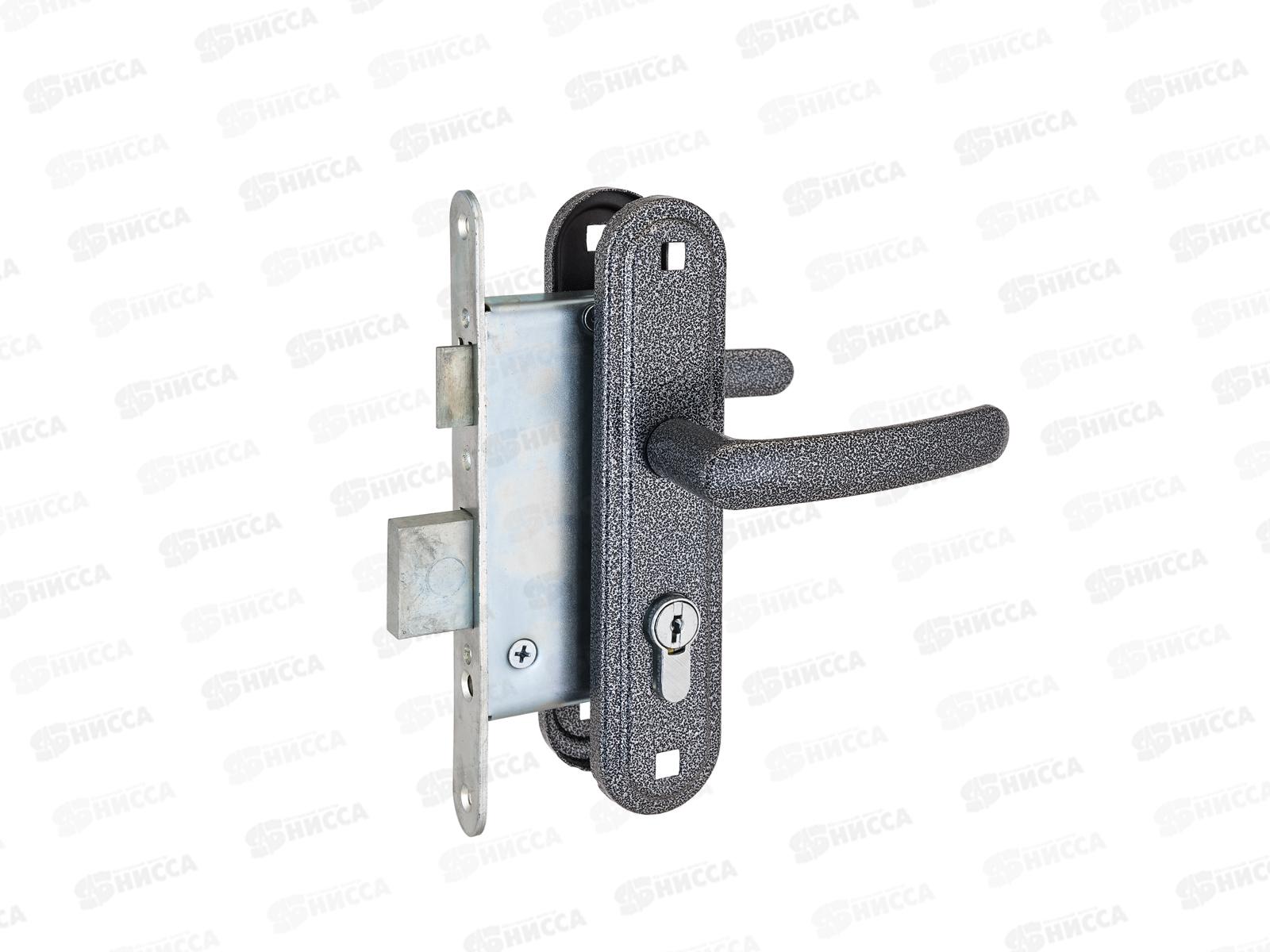 Замок врезной  Стандарт Россия  ЗВ4-7.02С серебро с ручкой *10 429