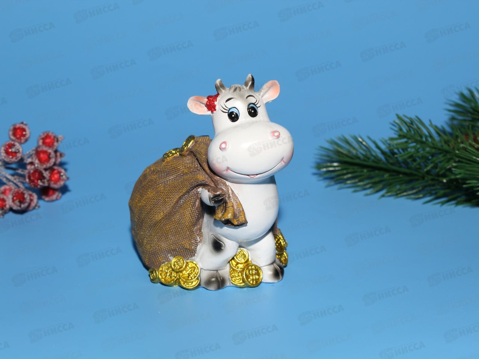 Копилка  &quotКорова с мешком&quot 10х9х7,5см, KS22-9168   АТМ