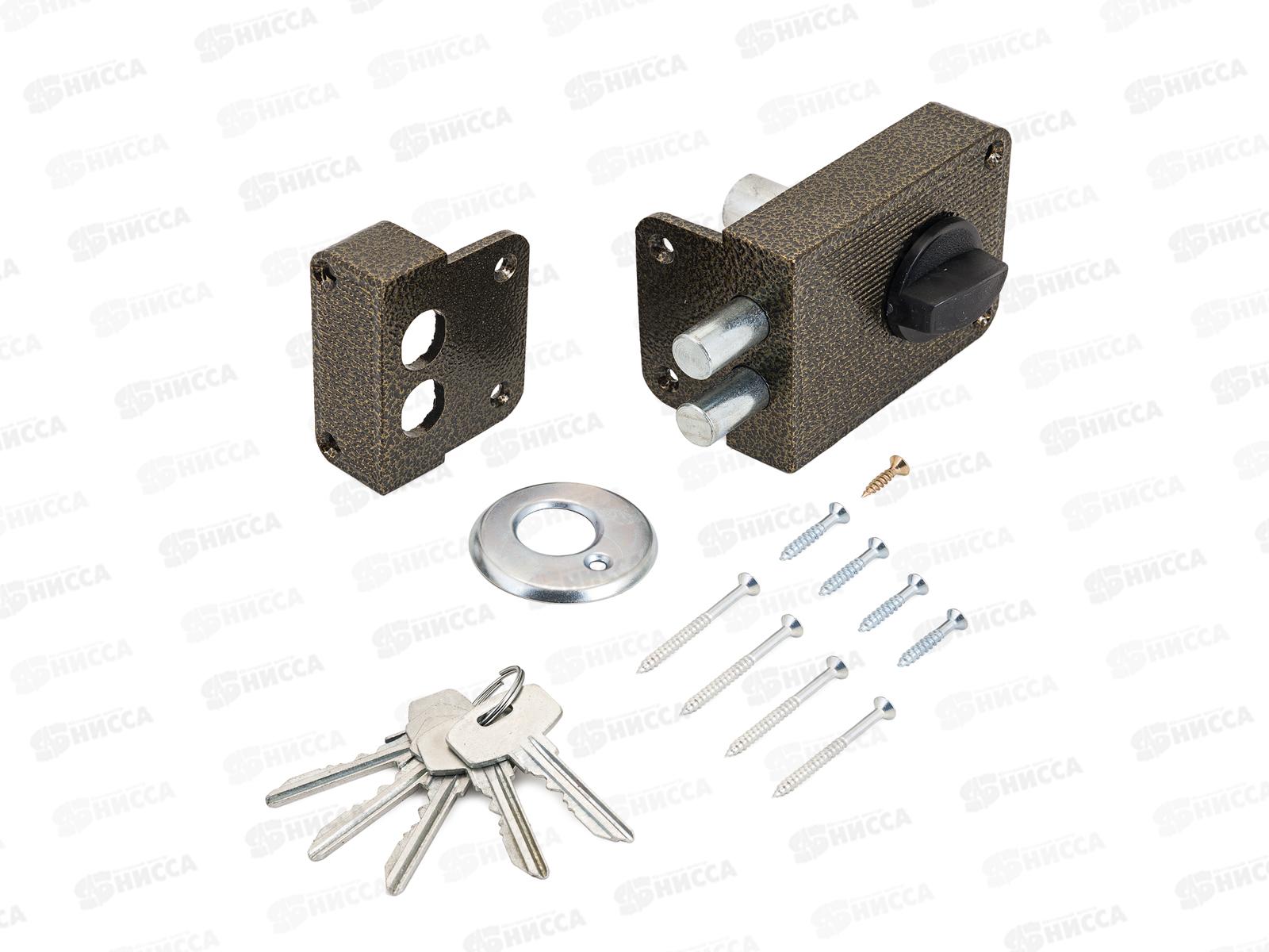 Замок накладной Стандарт Россия ЗН1-3С бронза *16 438