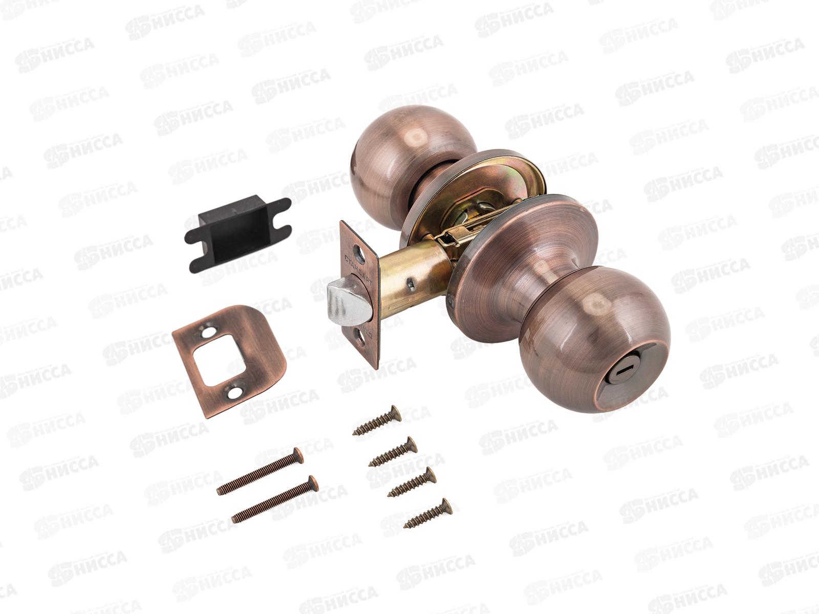 Защелка дверная Стандарт 607 BK AC медь *30 868