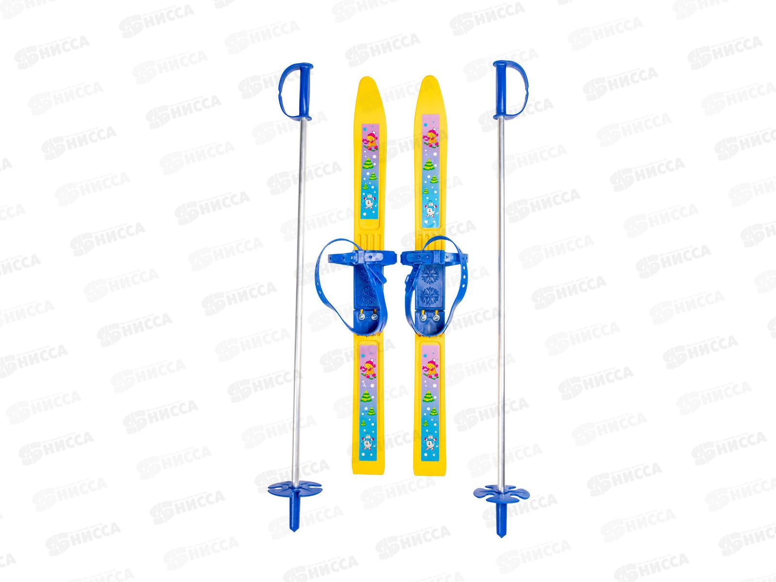 Лыжи мини &quotОлимпик-спорт&quot Мишки с палками, 66см 2-4 года в/с *12