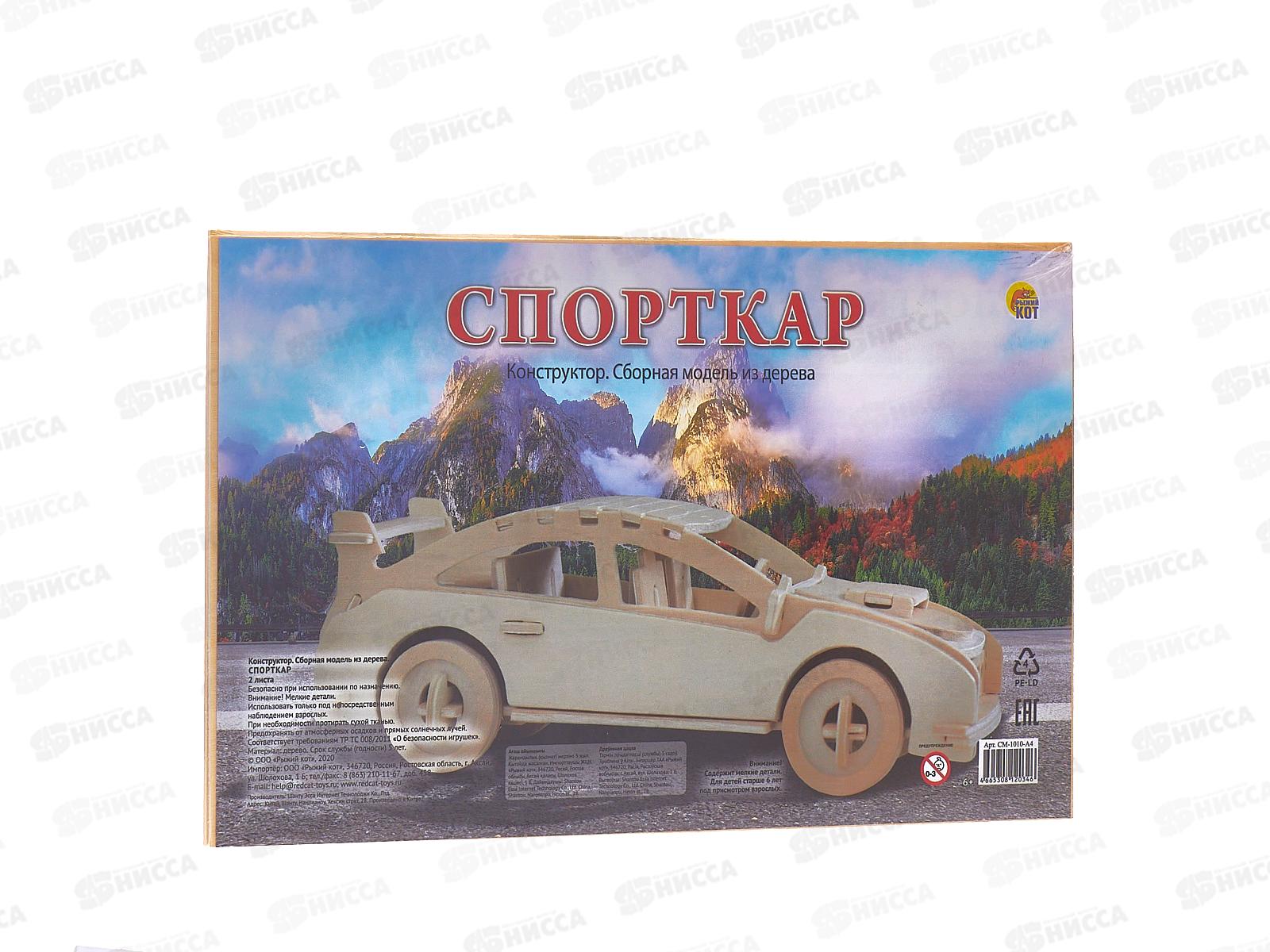 Сборная модель СМ-1010-А4 2 BIG. Спорткар, из дерева *30