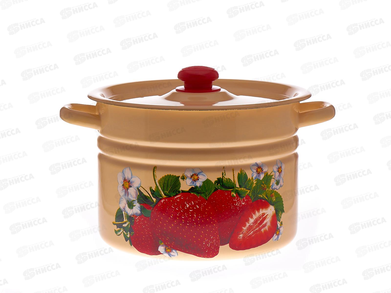 Кастрюля 8,0л цилиндрическая декорированная палевая с пластмассовой кнопкой С1620.ЗП *2