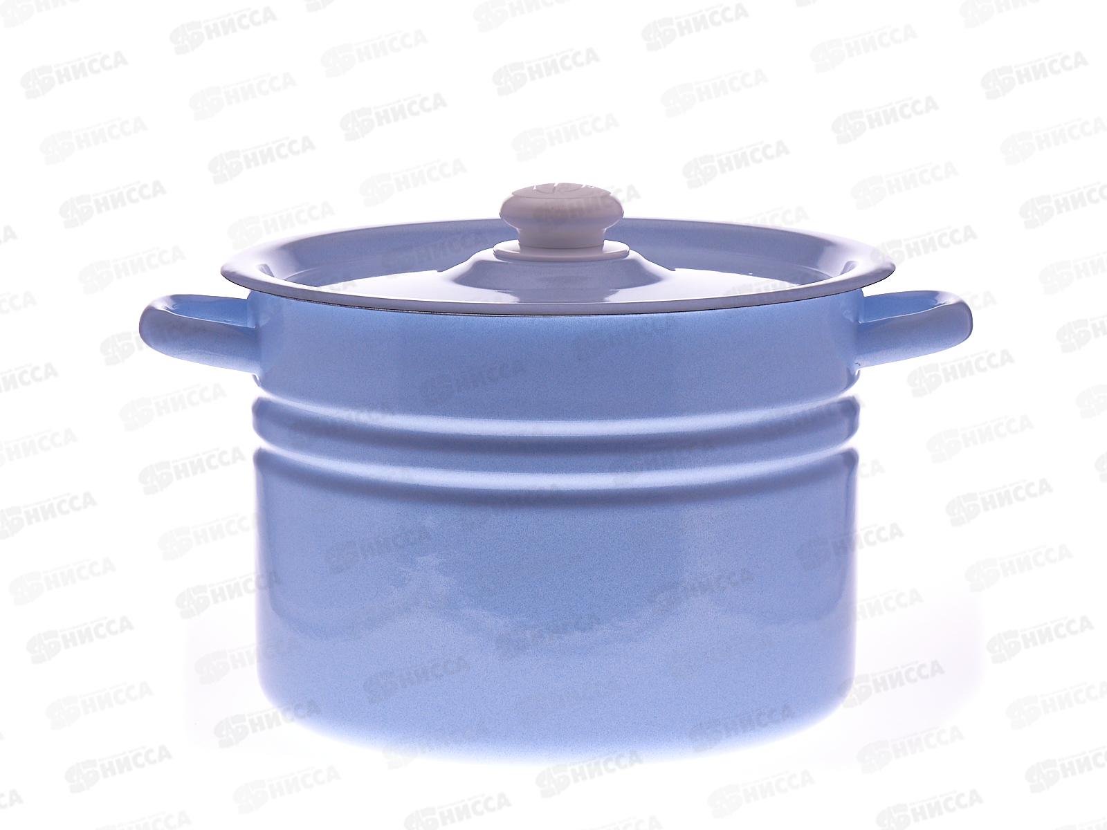 Кастрюля 8,0л цилиндрическая серо-голубая с пластмассовой кнопкой С41620.ЗСГ *2