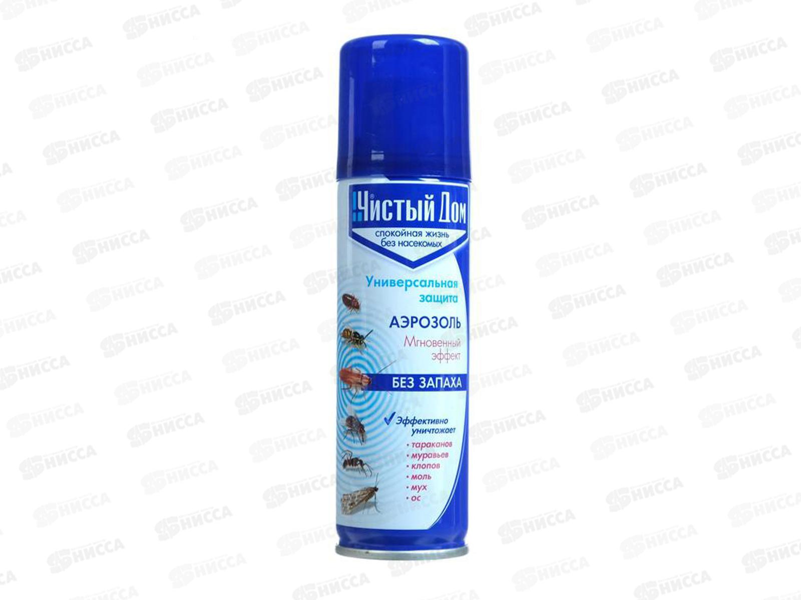Чистый дом Аэрозоль от летающих и ползающих насекомых 150мл *24