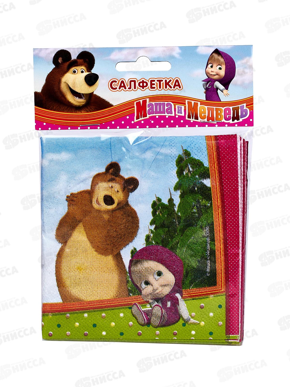 Салфетка Маша и Медведь 25см 12шт/G 1502-1840
