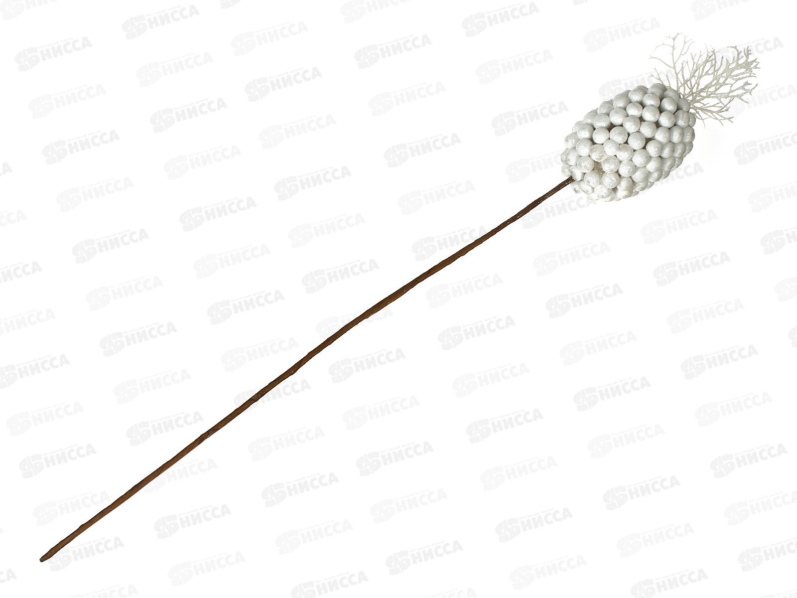 Ветка декоративная "Ананас", цвет: белый, EY9-625, 72х9х13см   АТМ