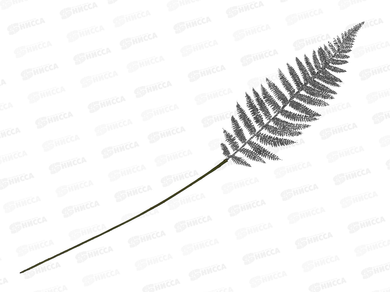 Ветка декоративная "Лист папоротника", цвет: серебро, EYF18-585, 83х13х0,5см   АТМ *36