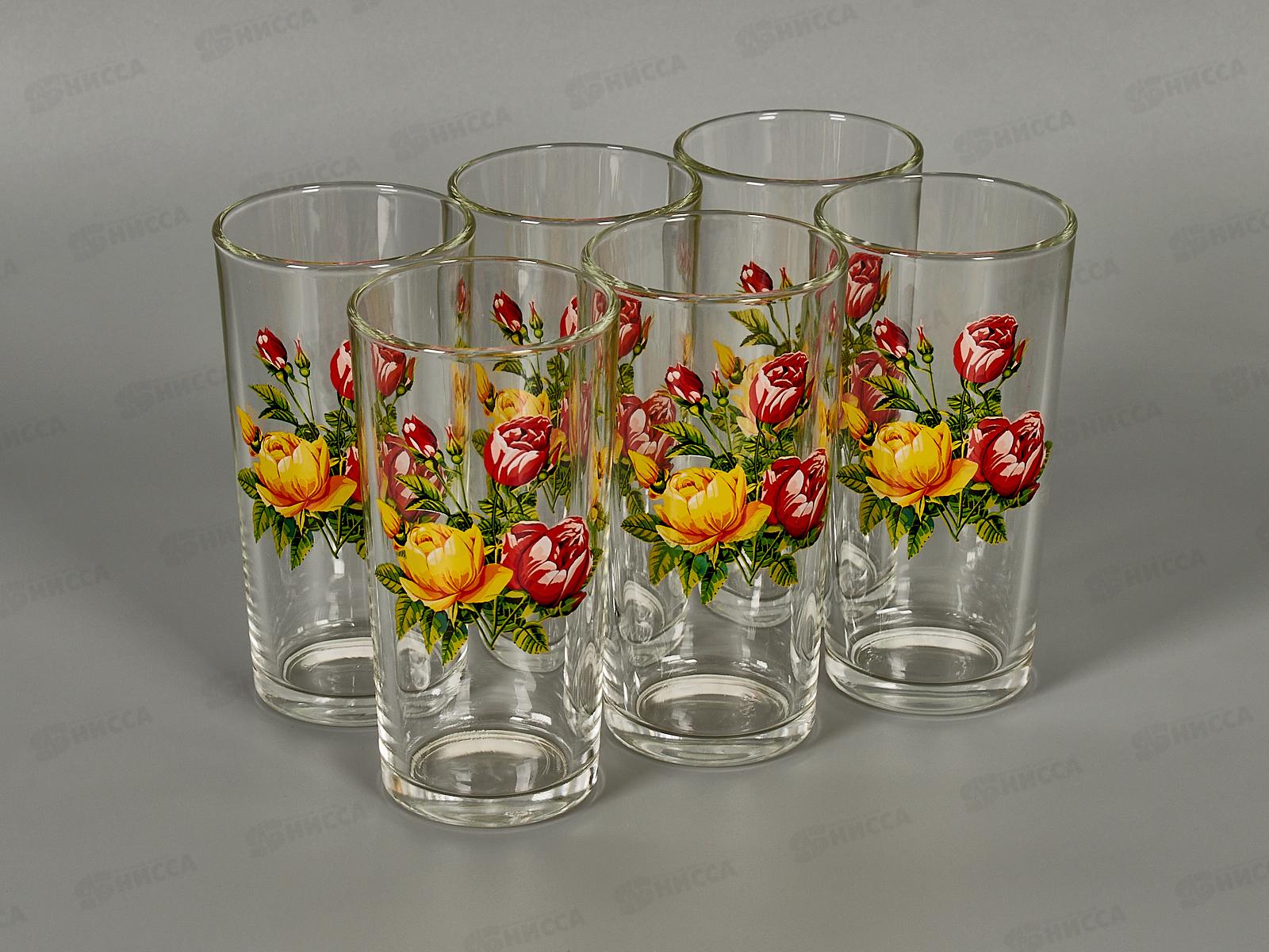 Набор стаканов 6шт 146-Д для сока Роза *4