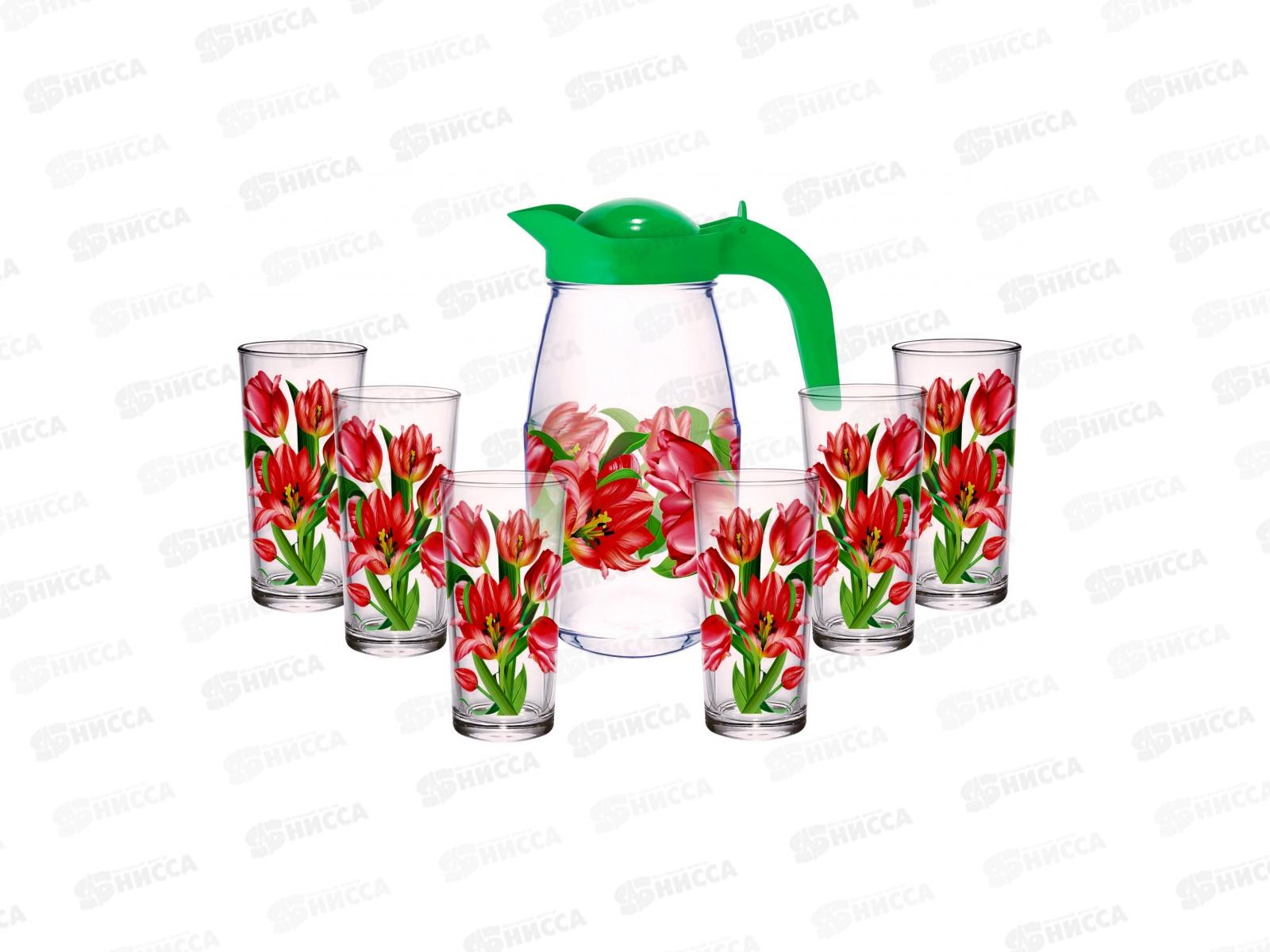 Набор для воды 7предметов 1607/6-Д Тюльпаны *3