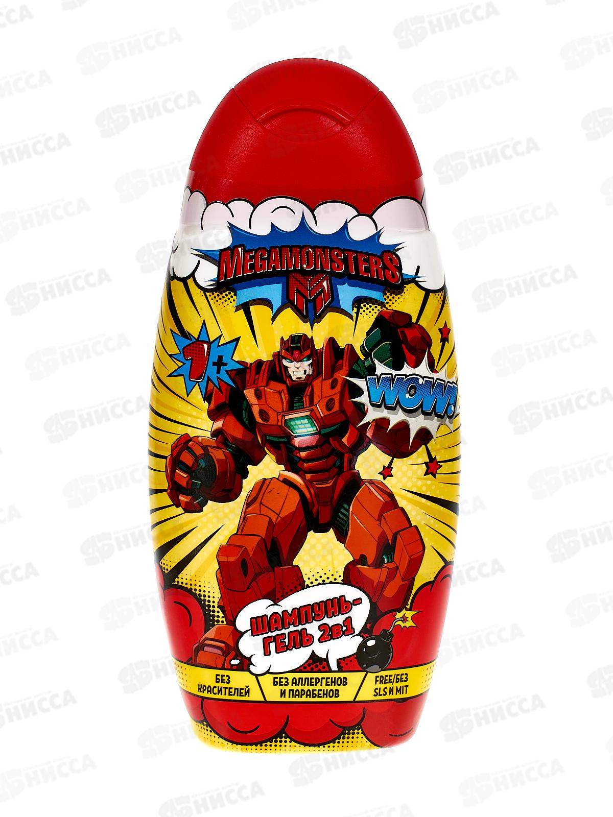 Мегамонстры Шампунь-гель для волос 2в1 300мл *6