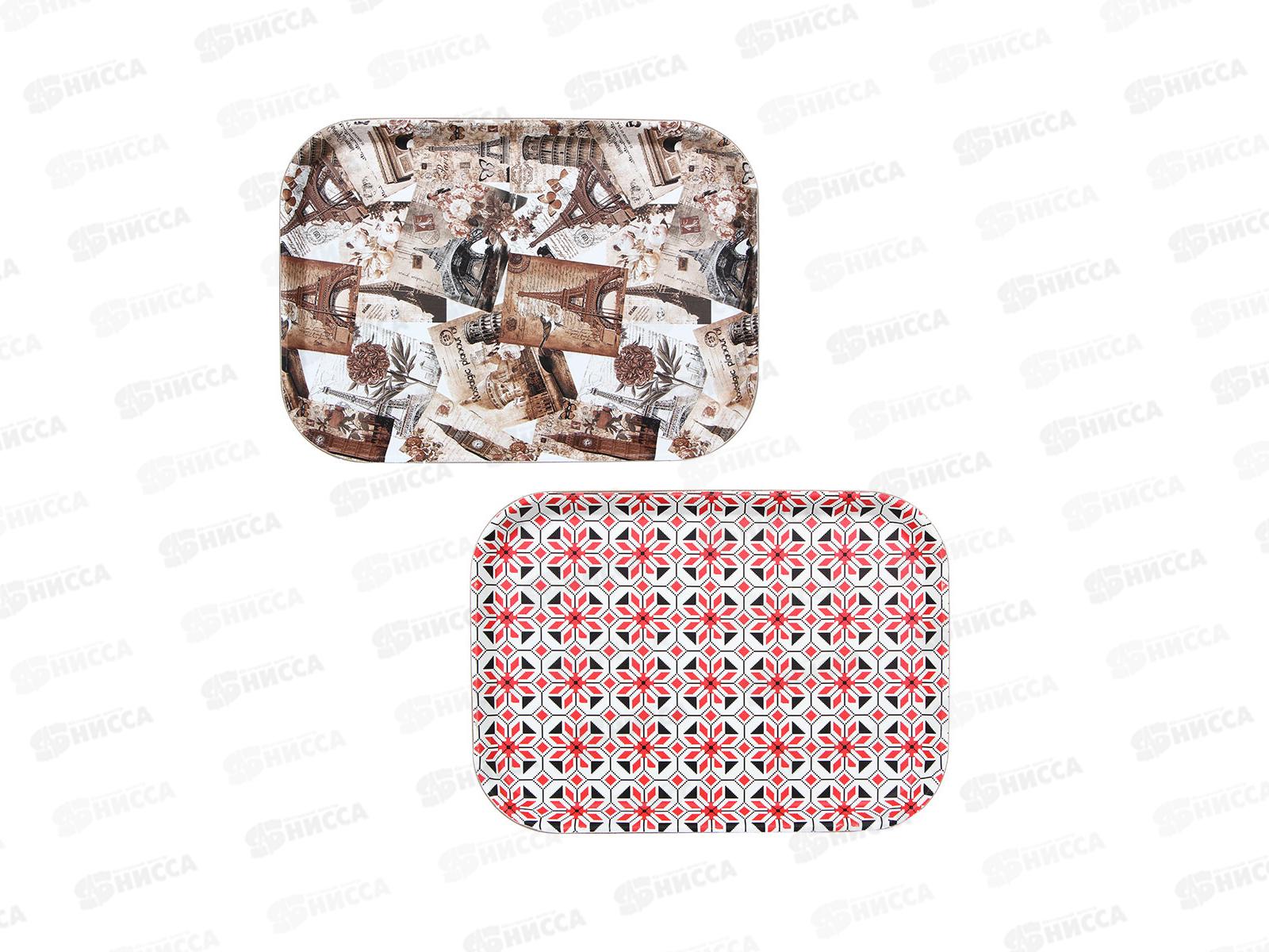 Поднос пластиковый 35*25см антискользящий прямоугольный 862-391 г