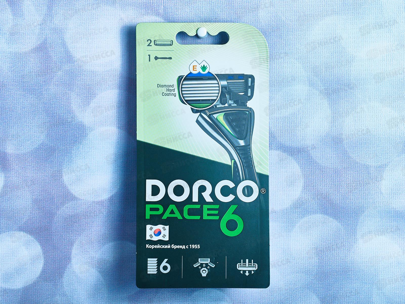 DORCO PACE 6  NEW (станок + 2 кассеты), система с 6 лезвиями, SXA1002   *6