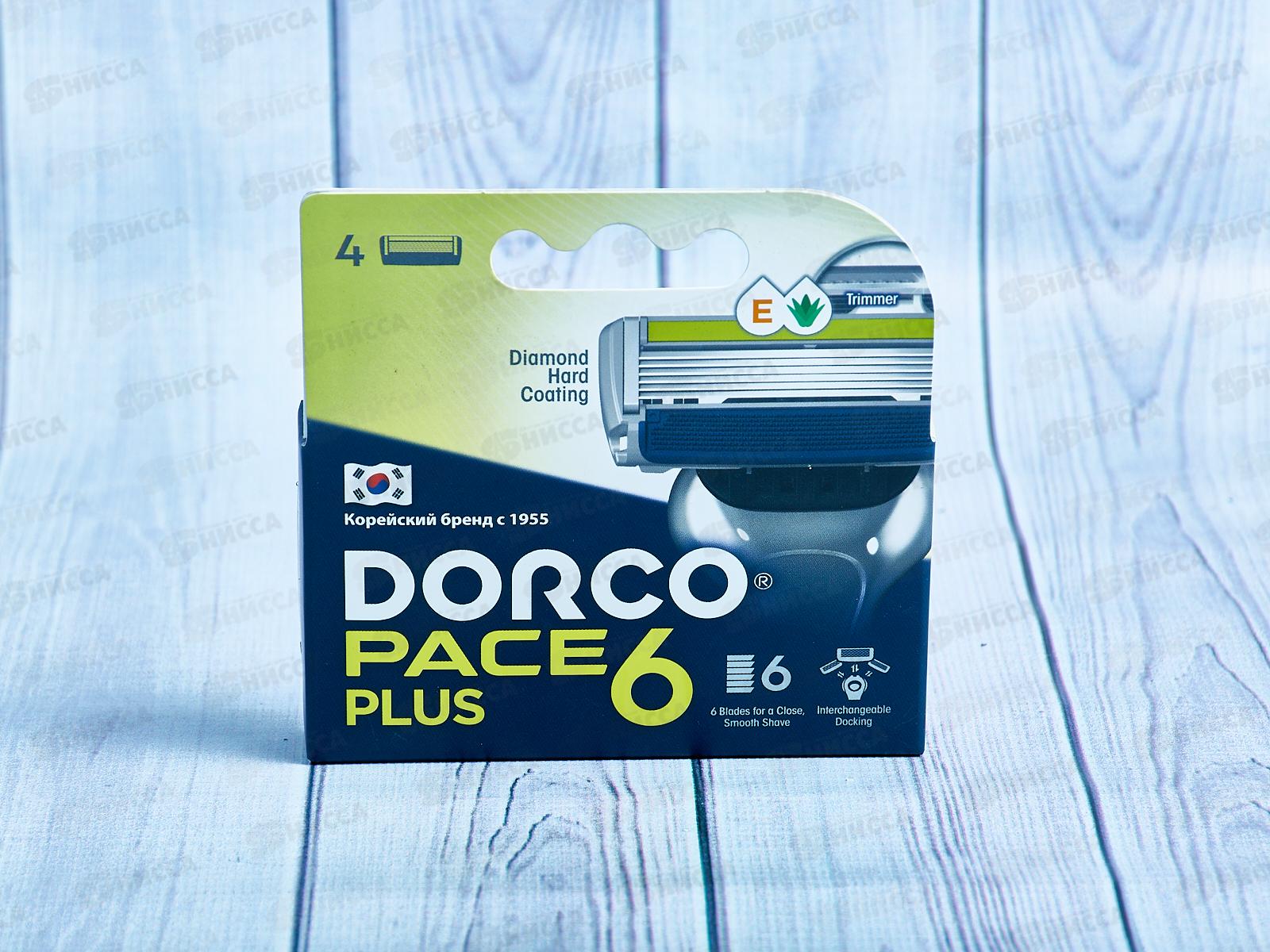 DORCO PACE6 Plus NEW 4 кассеты с 6 лезвиями и триммером *12