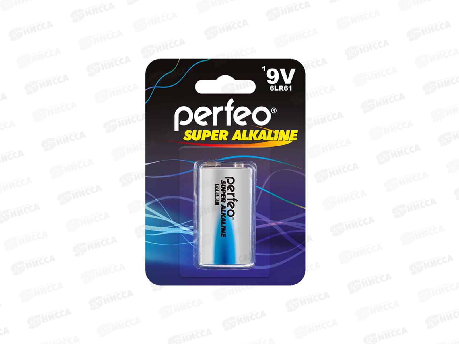 Батарейка Perfeo 6LR61 1BL Super Alkaline *1/20/120