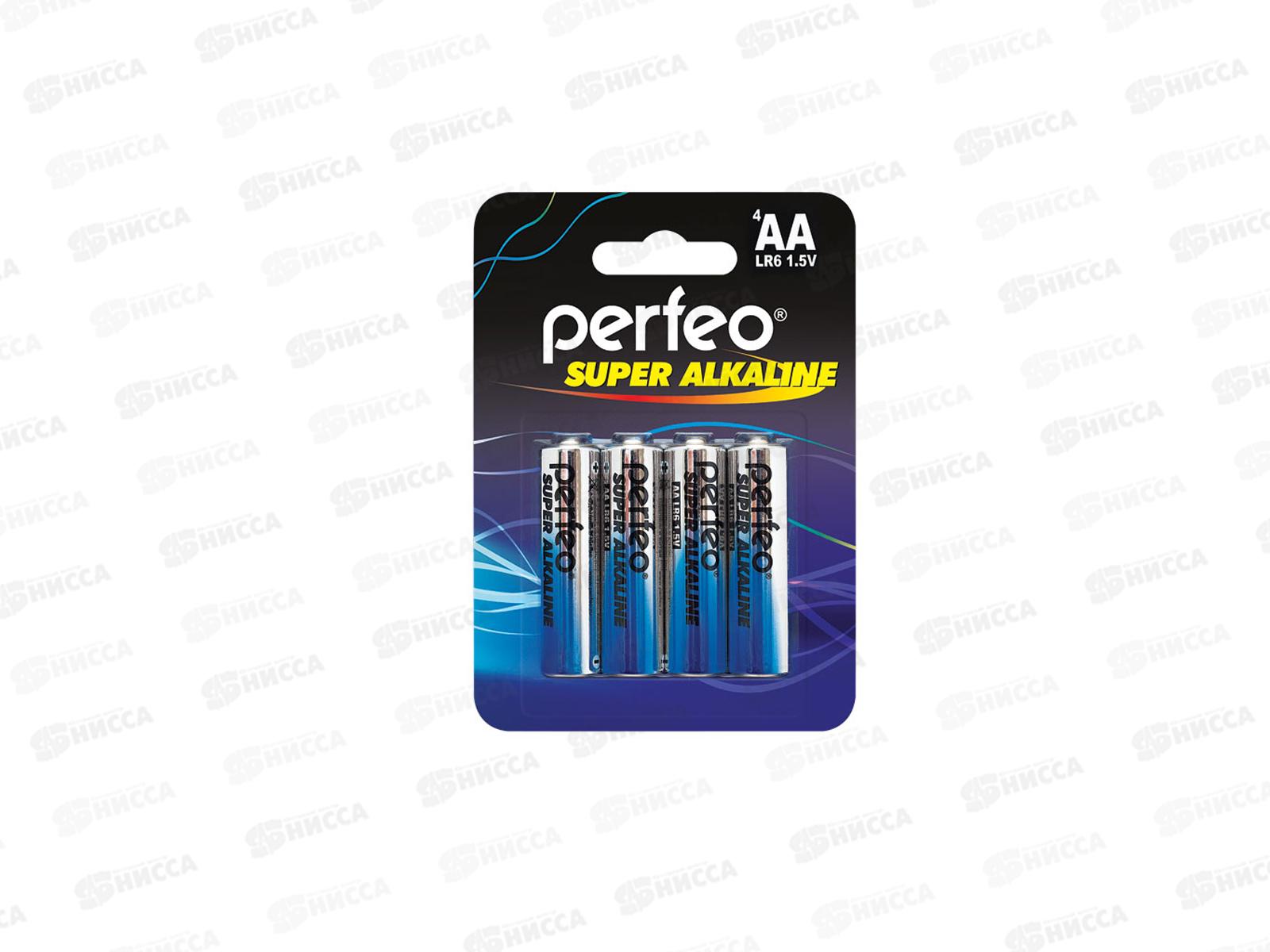 Батарейки Perfeo LR06 4BL  Super Alkaline *4/120/480