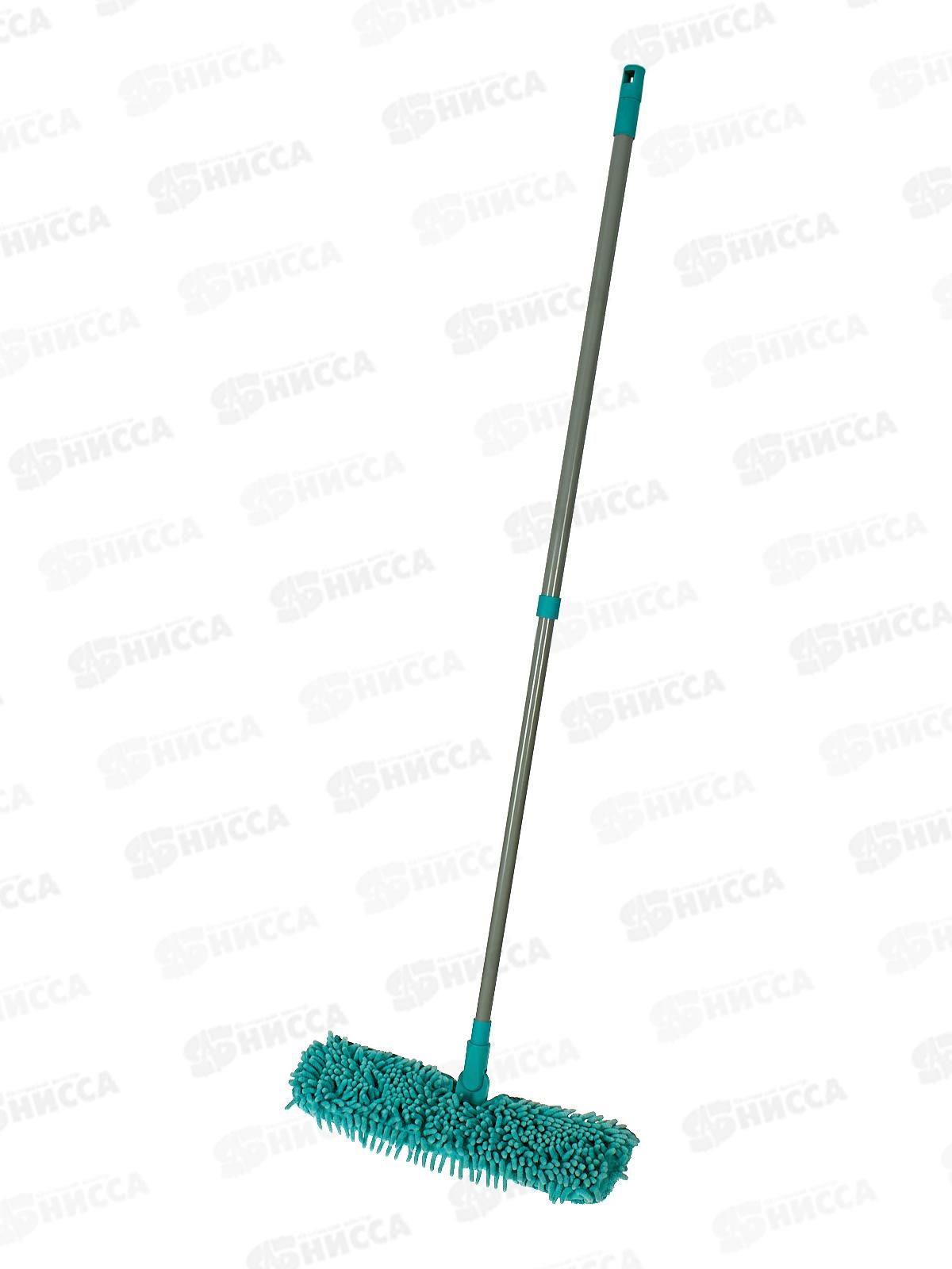 Швабра флеттер 2-х сторонняя &quotМамонтенок&quot микрофибра-лапша телескопическая  ручка *30