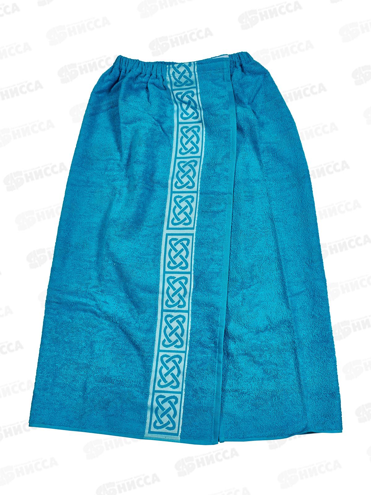 Парео для сауны махровое 90*140(Орнамент,Бирюзовый)