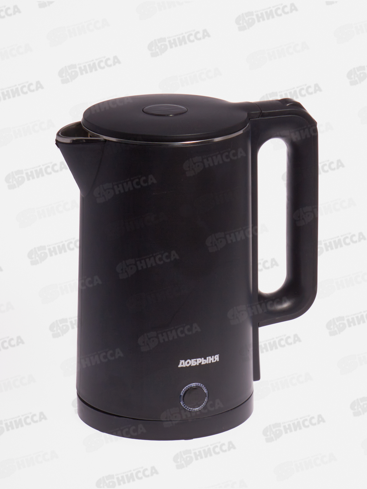 Чайник электрический DO-1245B 2000Вт 1,8л 2-я стенка нержавейка/пластик черный Добрыня