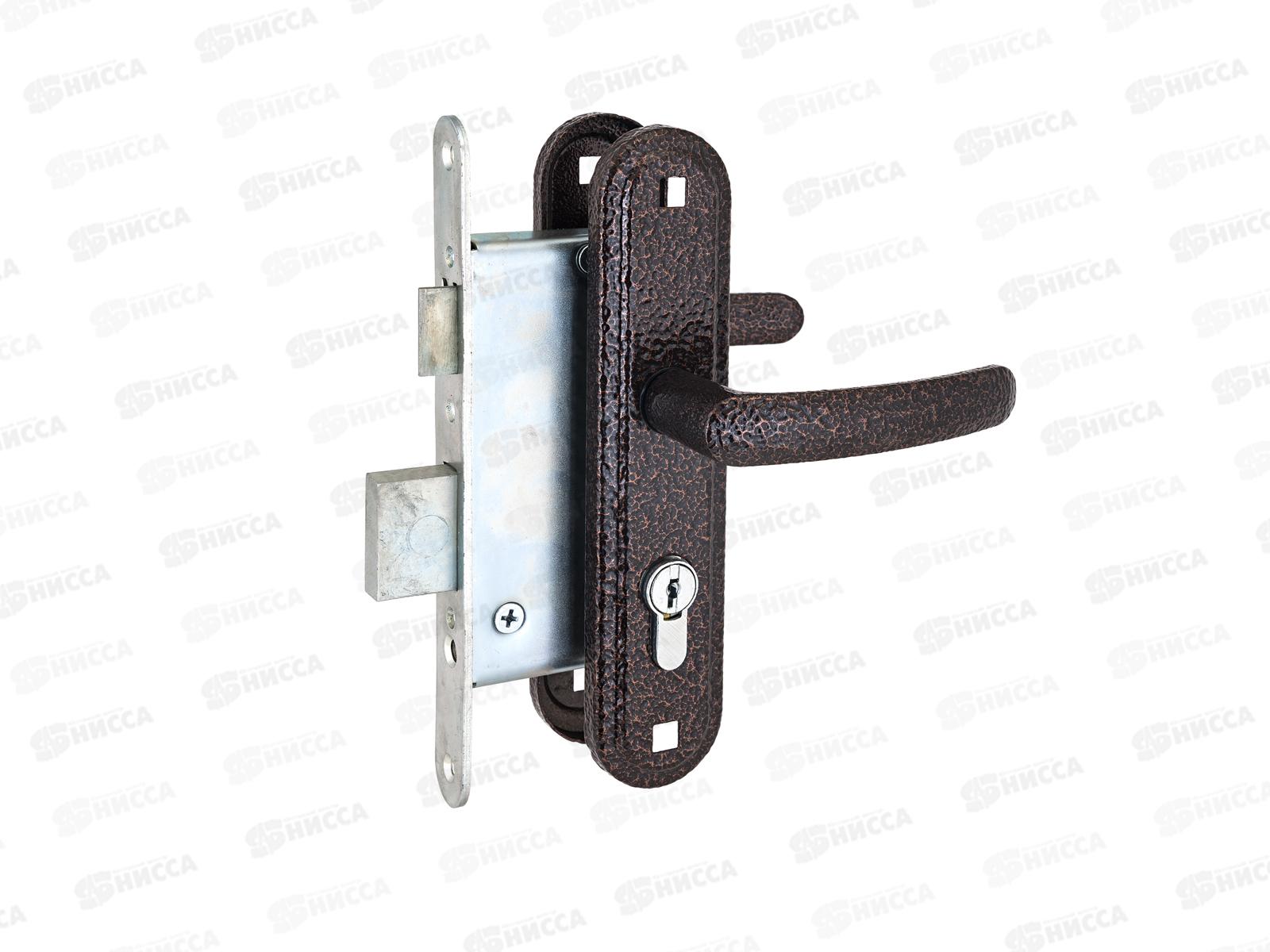 Замок врезной  Стандарт Россия  ЗВ4-7.02С медь с ручкой *10 428