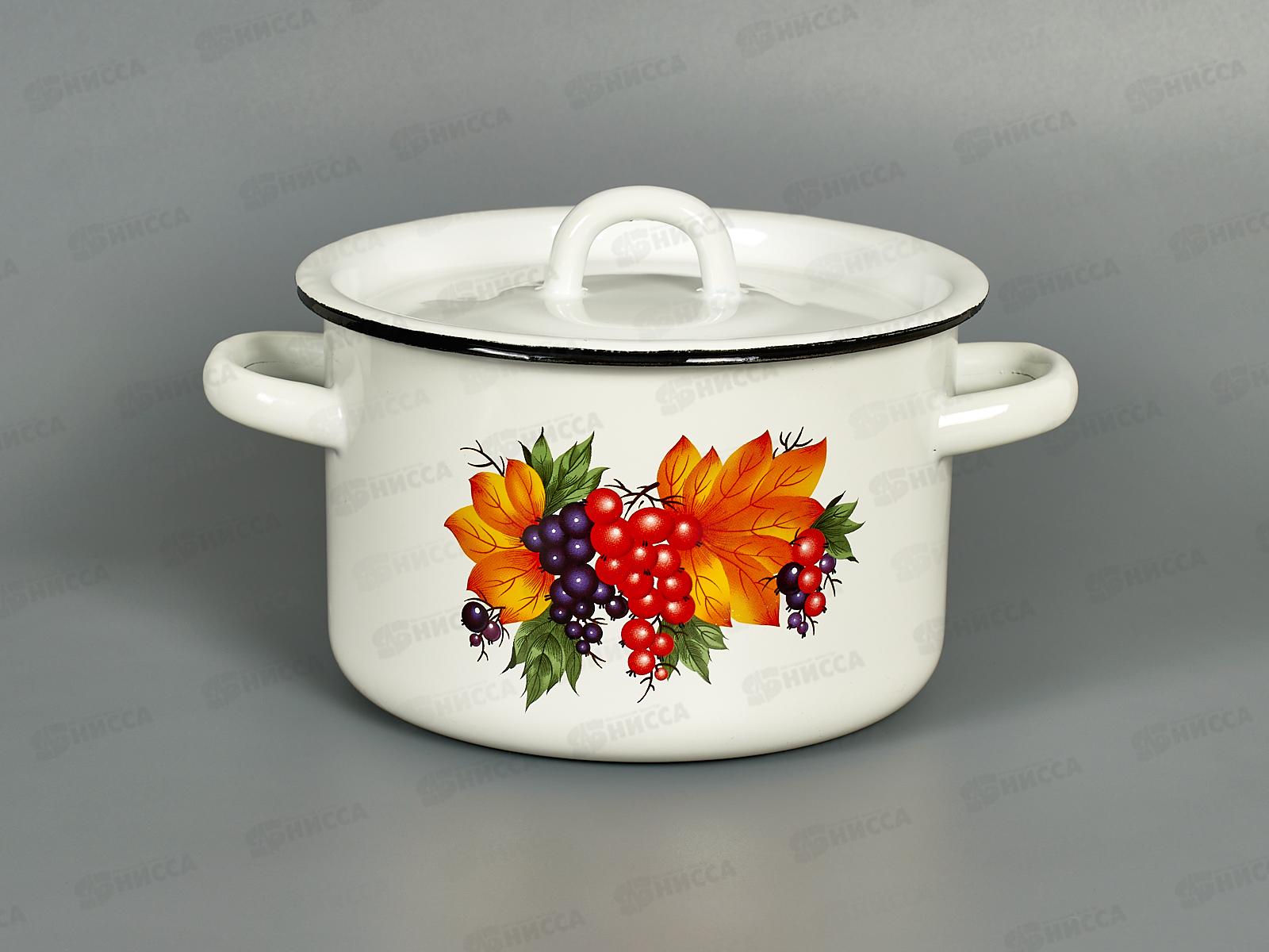 Кастрюля 2,0л эмалированная с рисунком 01-1610.1/4 Смородина *8