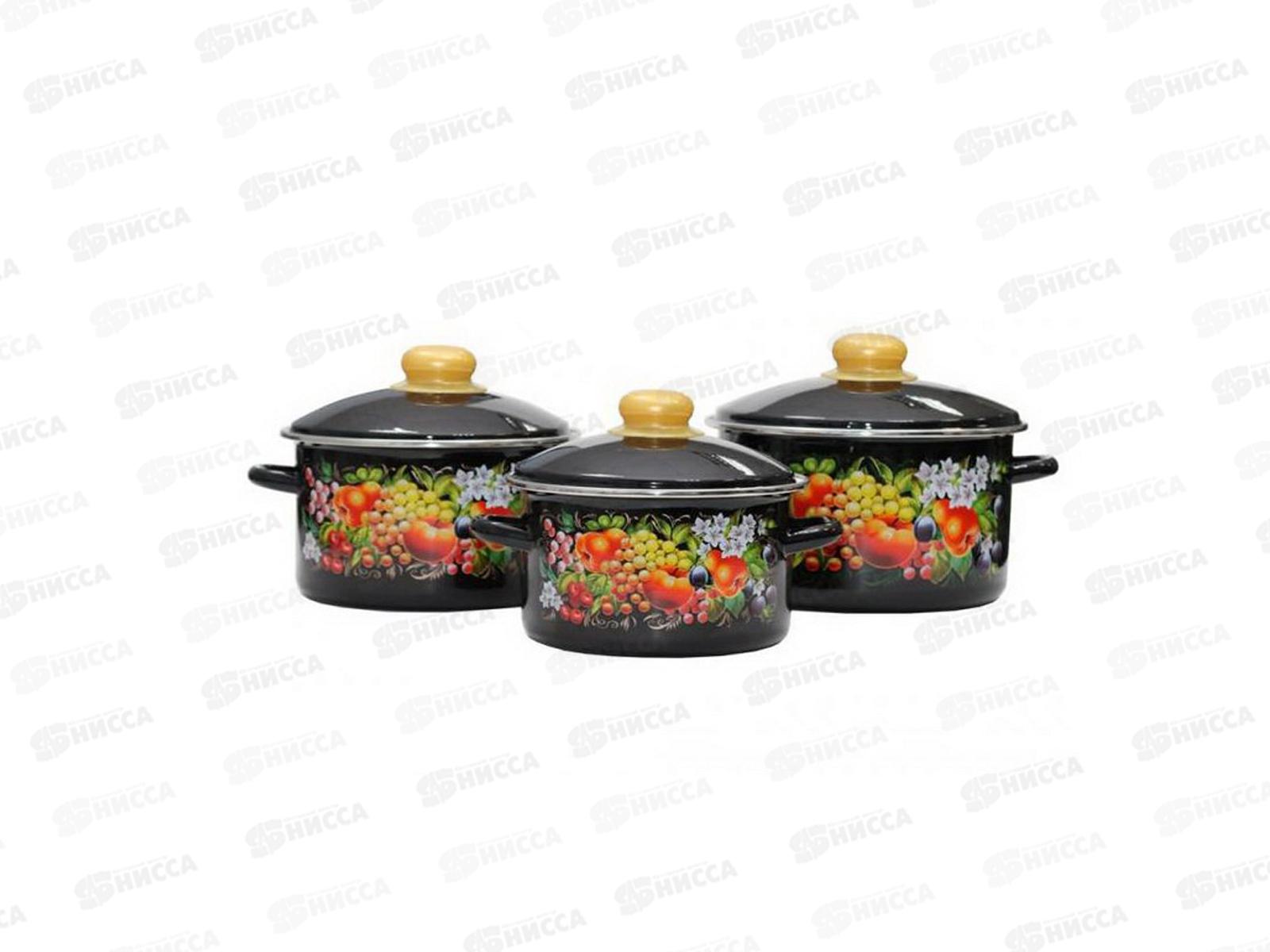Набор кастрюль Жостово черный 2-3203/6 *1