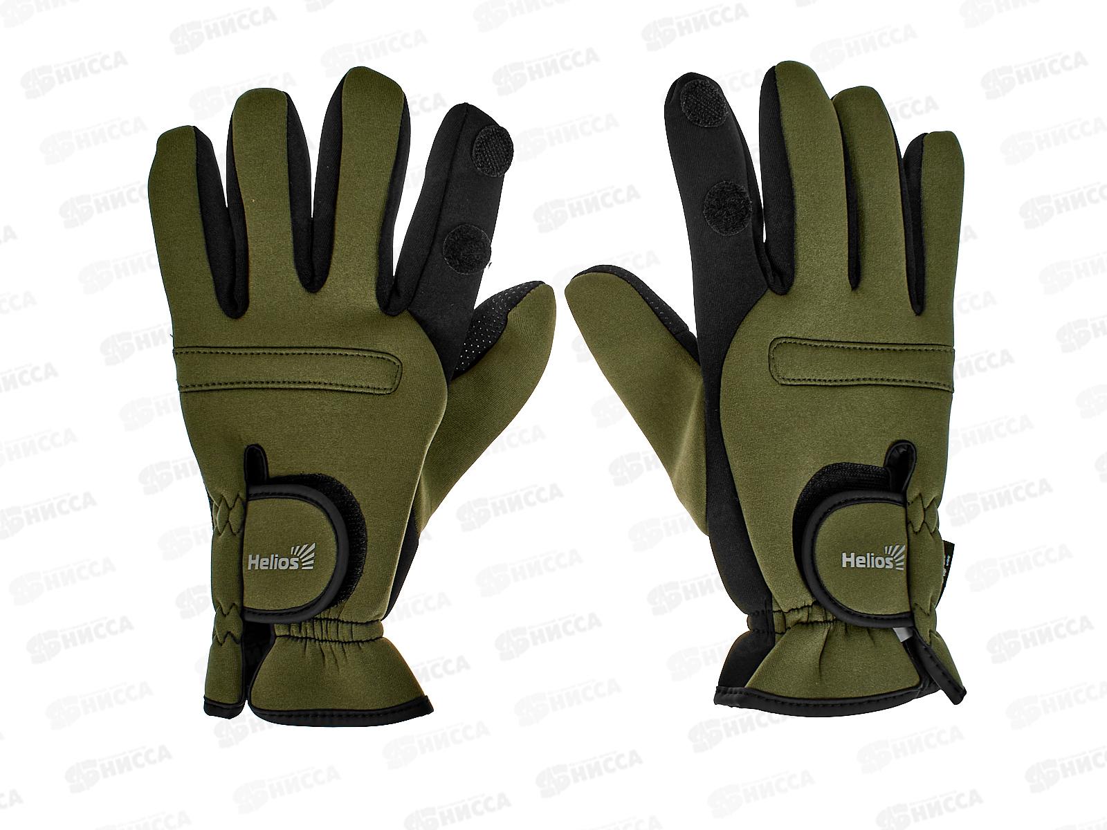 Перчатки рыбацкие неопреновые Хаки р-L Helios HS-HY-D14-L 196198