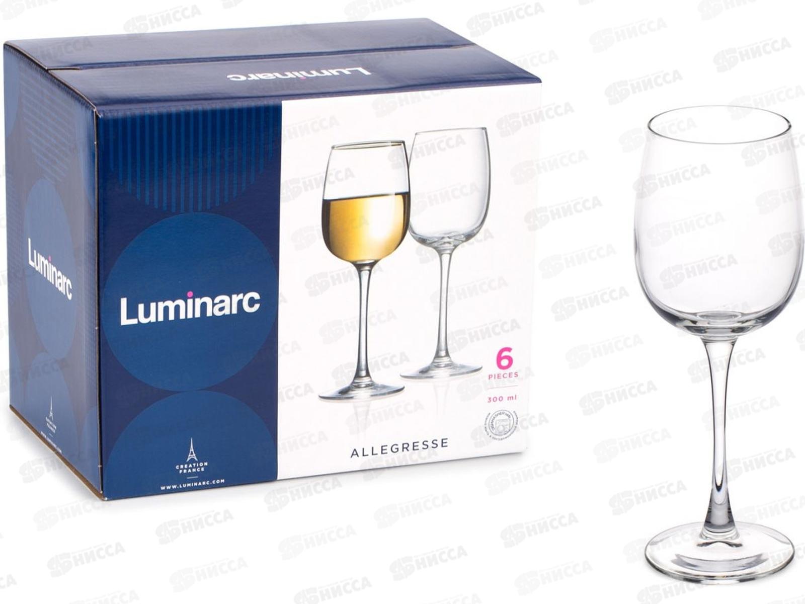 Набор фужеров(бокалов)для вина Аллегресс 6шт 300мл J8164