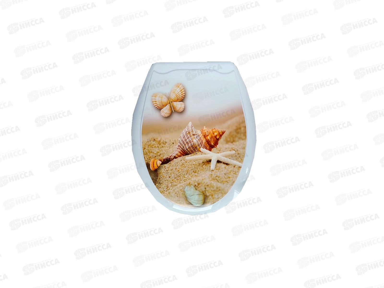 Сиденье на унитаз  МП с рисунком  Ракушка-бабочка *10