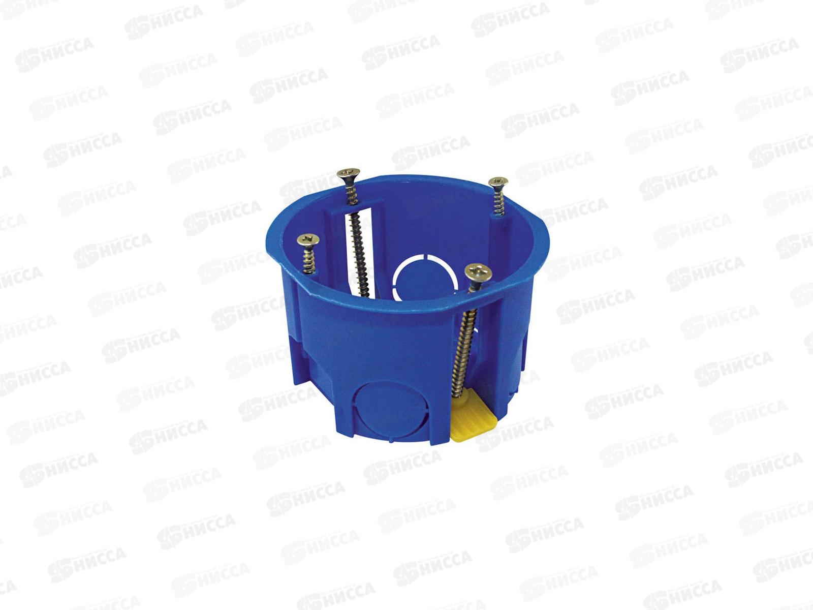 Установочная коробка СП D68х45мм, саморезы, пл. лапки, синяя, IP20, TDM 0001 *200