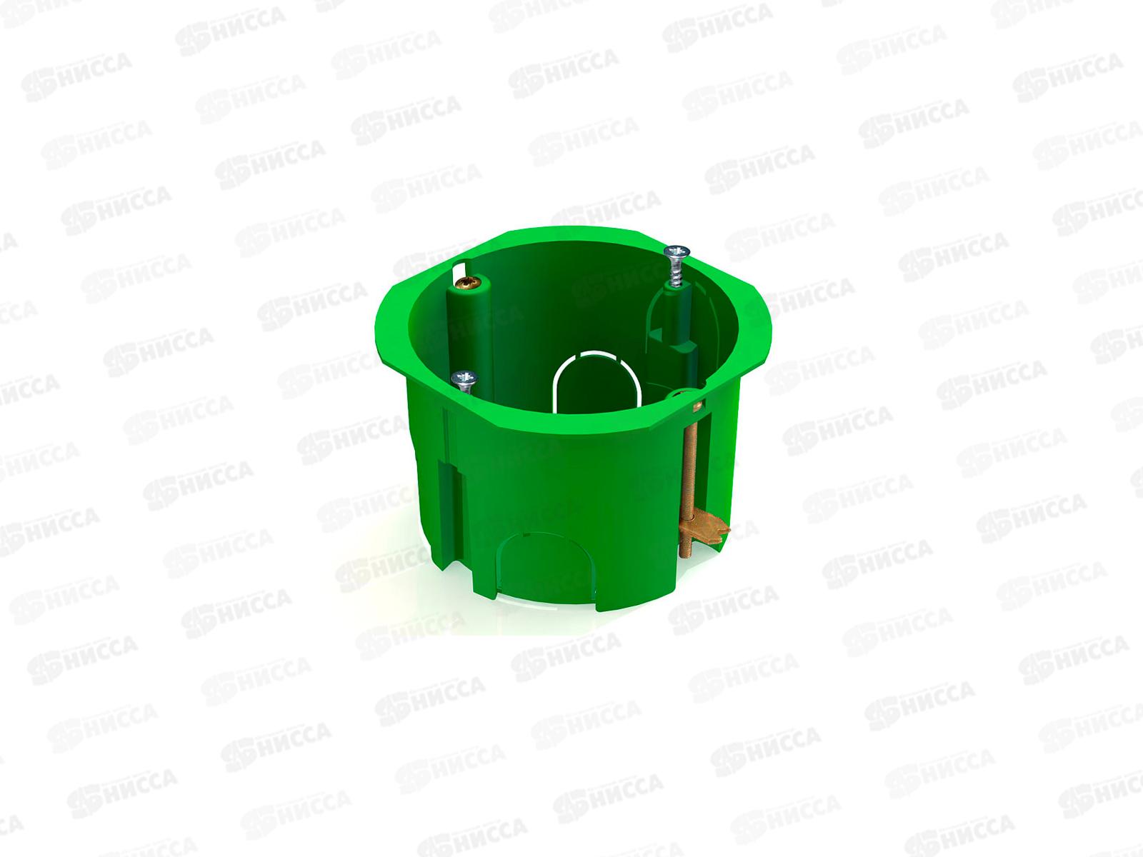 Установочная коробка СП D73х73мм, углубленная, саморезы,  металлические лапки, IP20, TDM 0010