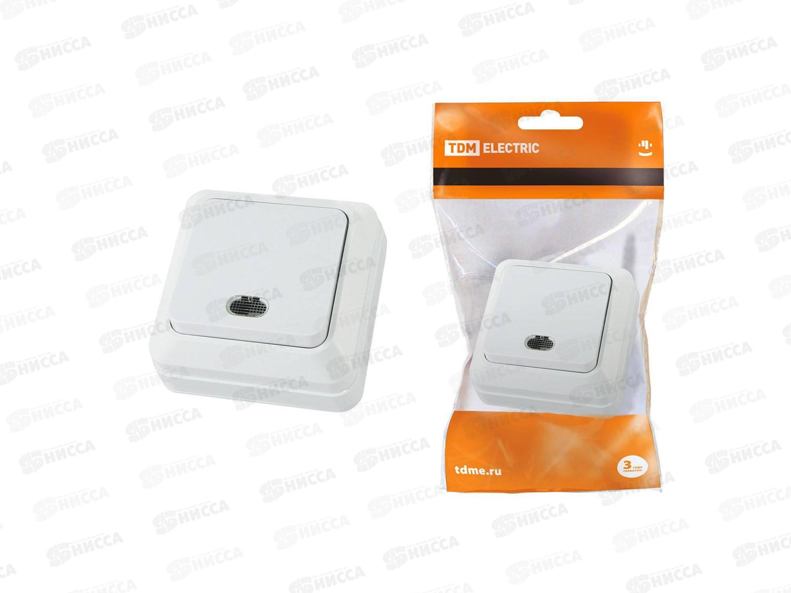 Выключатель 1-клавиша открытой установки IP20 10А, белый &quotДача&quot Народная, 0001 *10/100