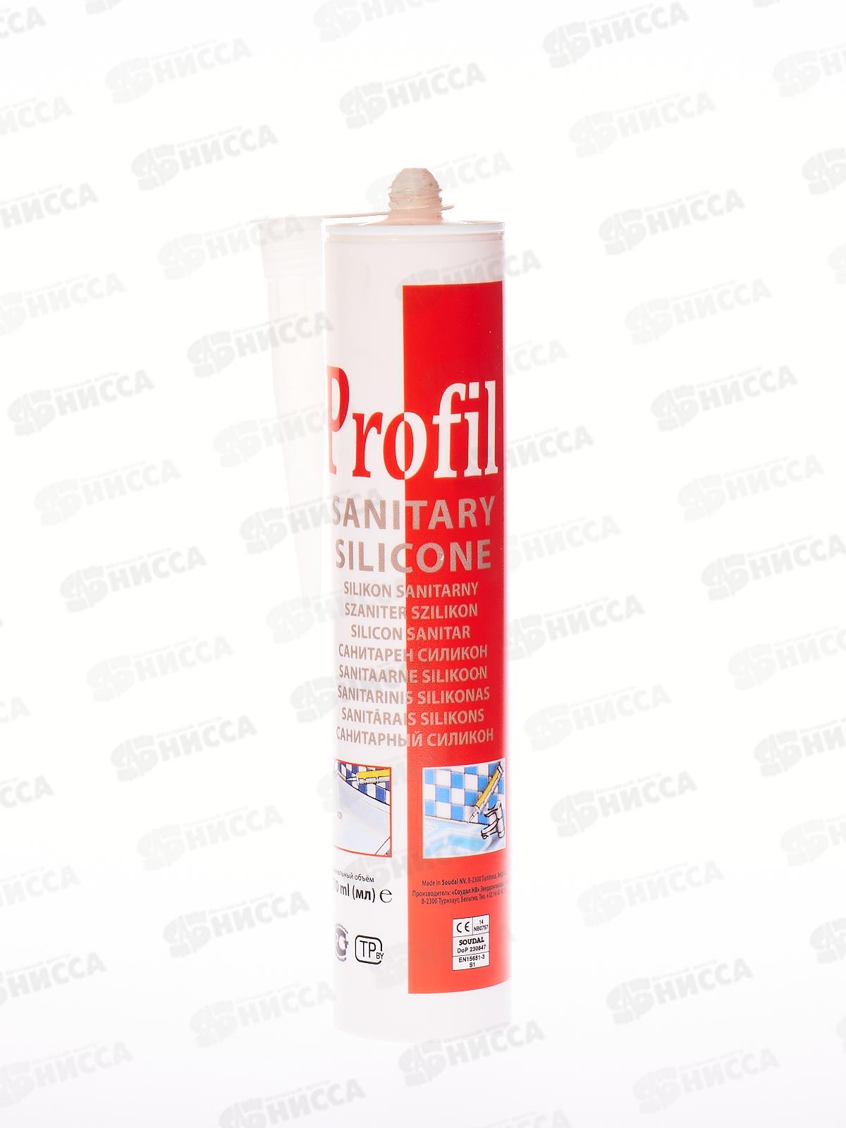 Герметик PROFIL силикон санитарный 270мл, бесцветный, 124253 *15/1500