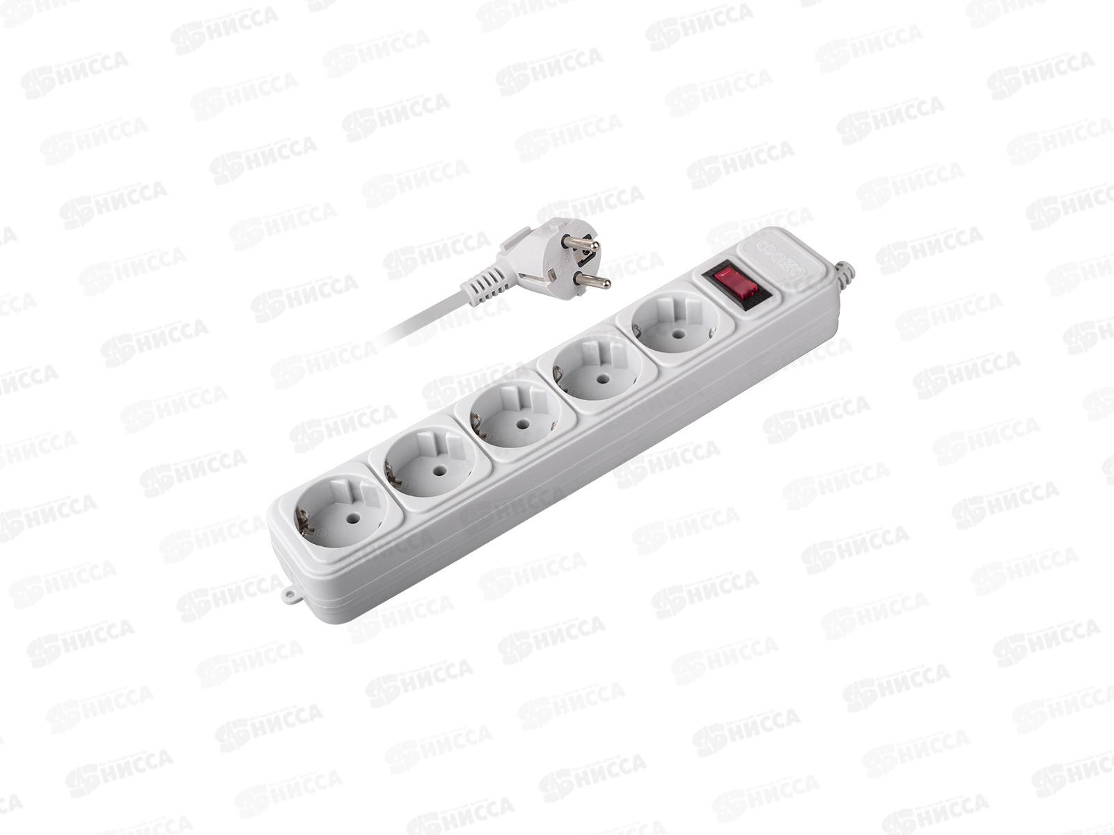 Сетевой фильтр ФАZA  5розеток, 3.0м, FOP-05GS-300 серый *25