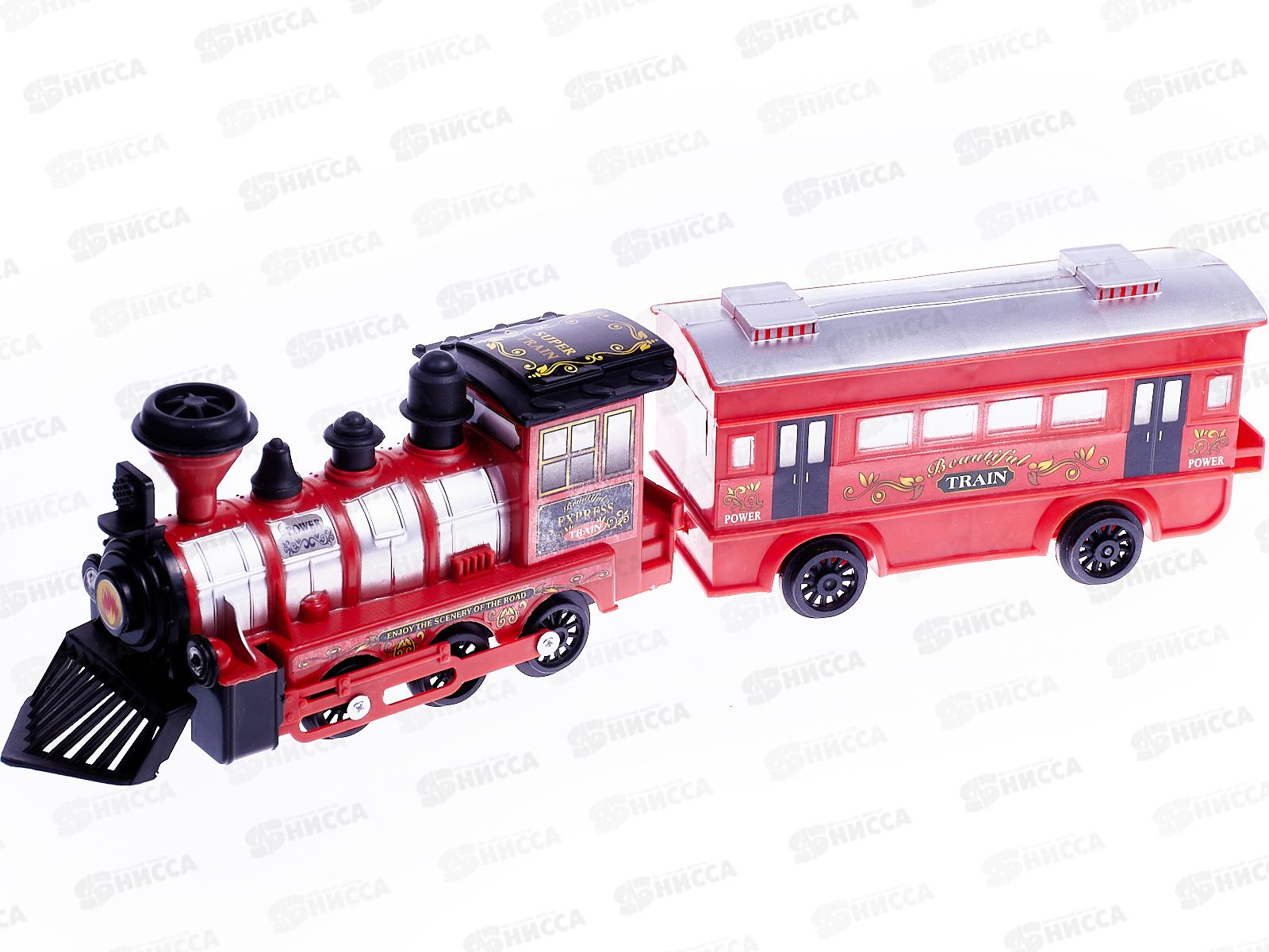 Паровоз с вагоном №829 инерционный пластмассовый (046270)  Ж