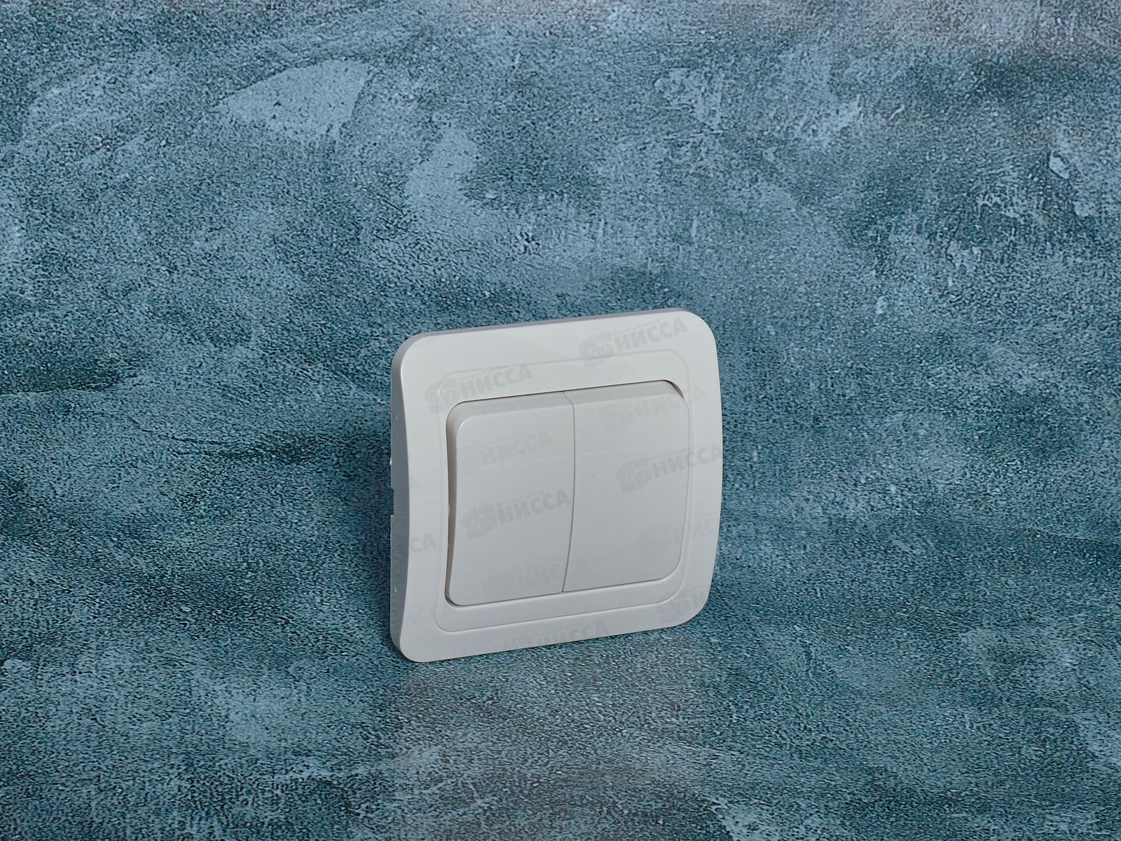 Выключатель скрытой установки 2клавишный Прогресс SLIM, белый *10/200