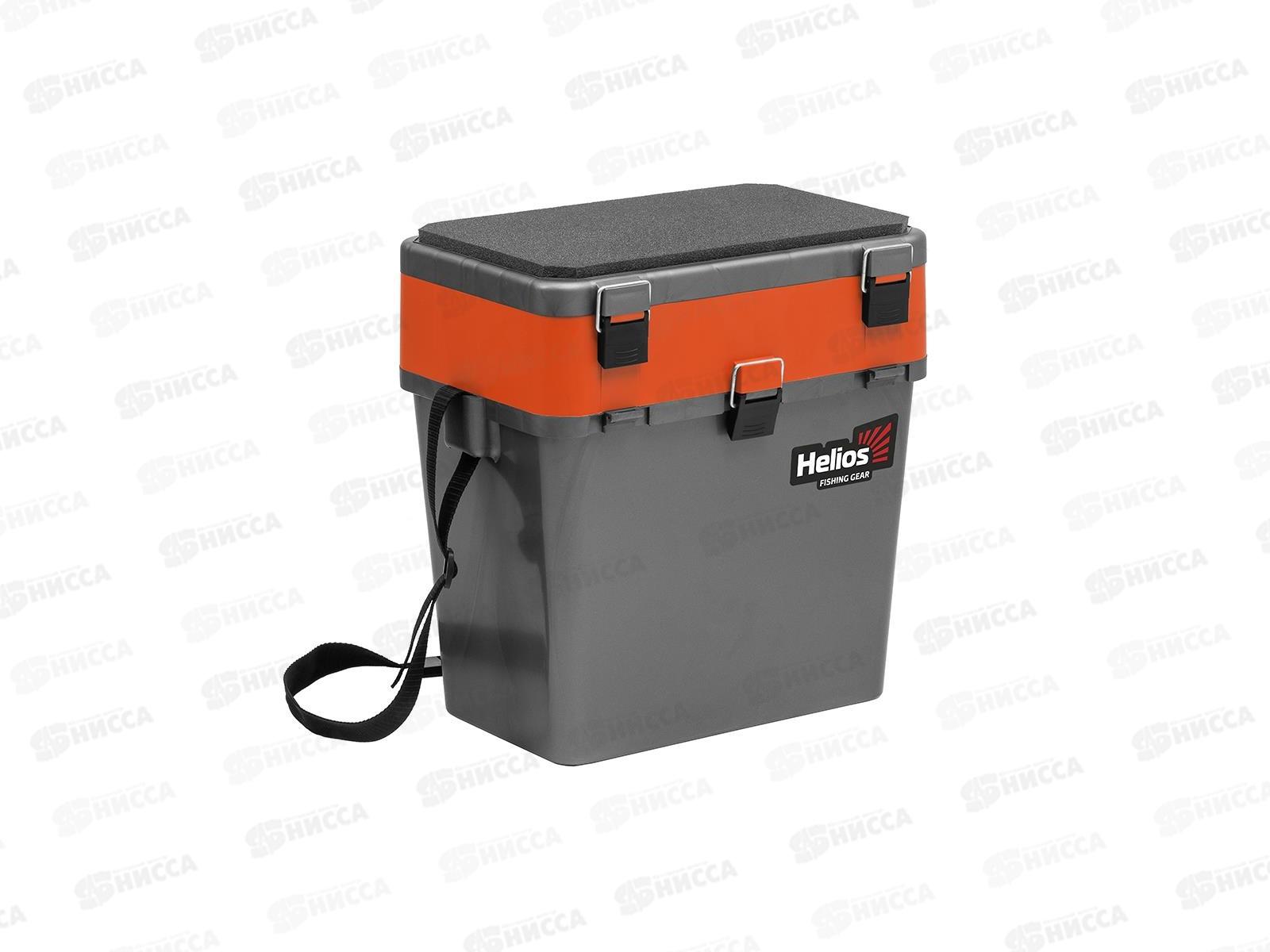Ящик рыболовный зимний Helios серый/оранжевый 19л 276343