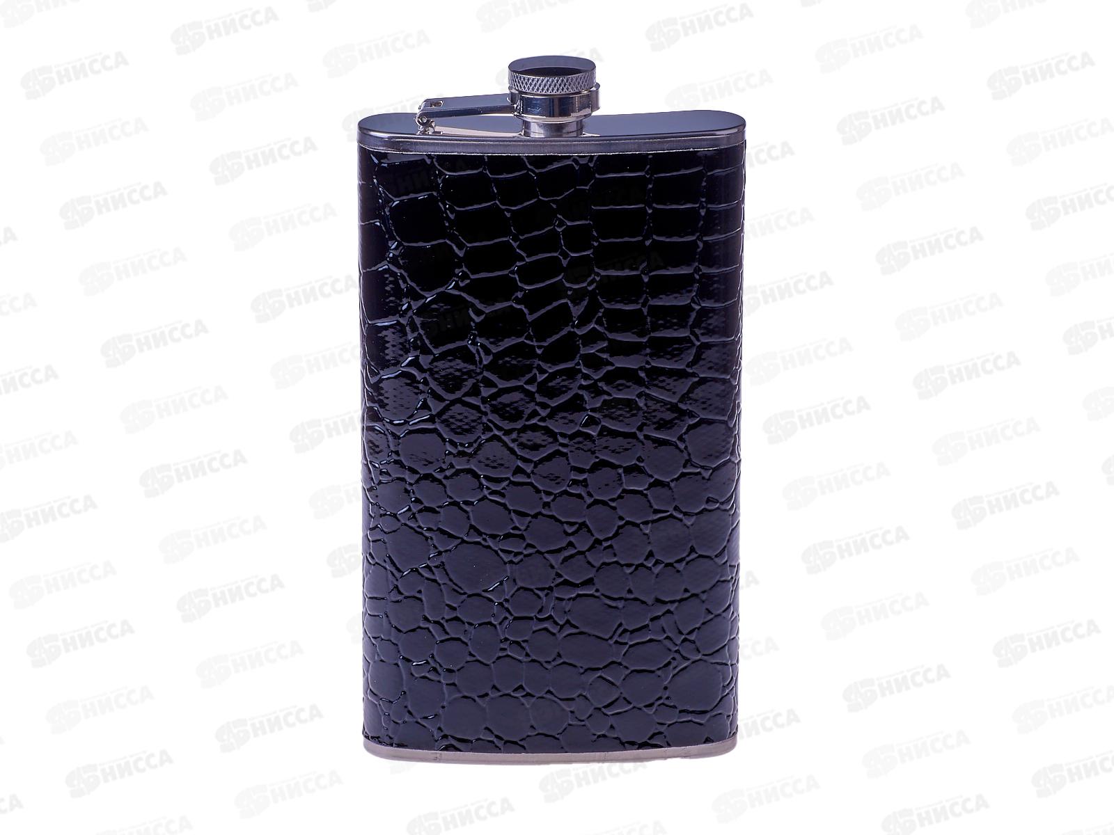 Фляжка 11 oz нерж+кожзам в чехле (018836)   Ж