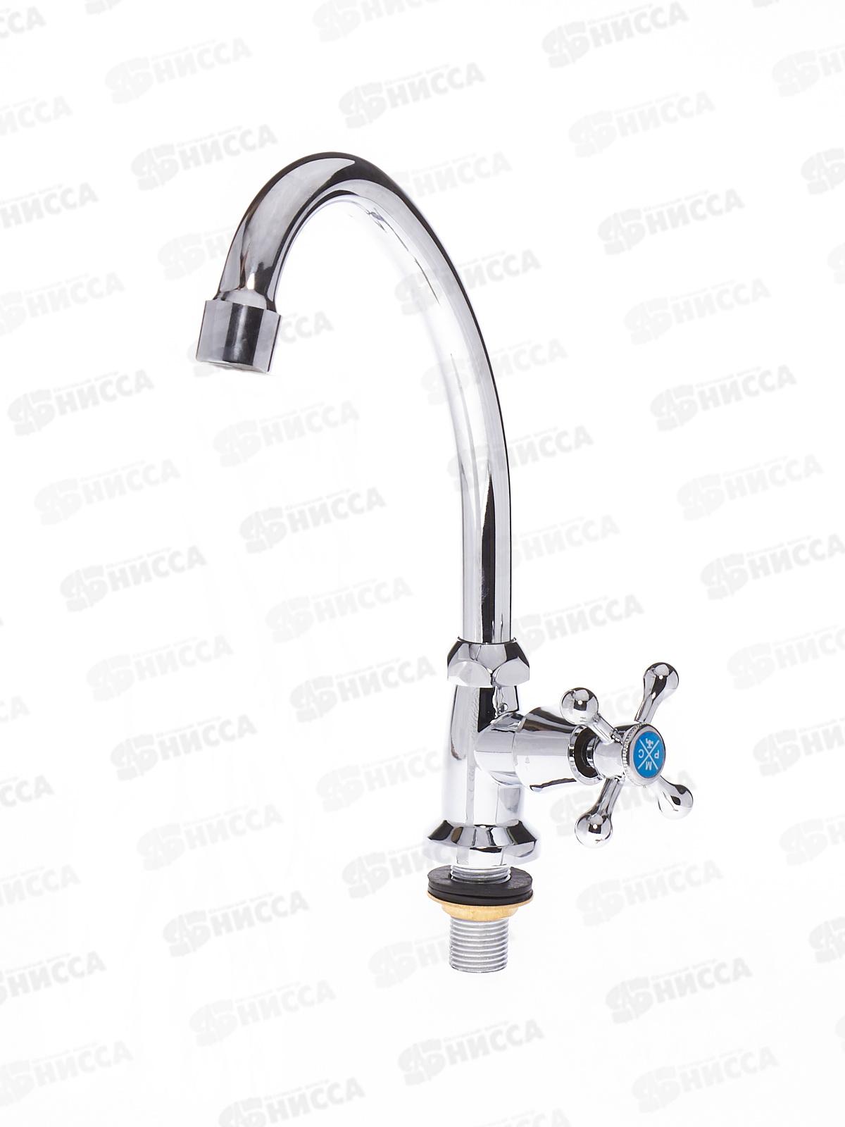 Смеситель для кухни на одну воду, высокий излив, керамическая кран-букса 90 градусов, крепление - гайка, SL79-269F-4  *20