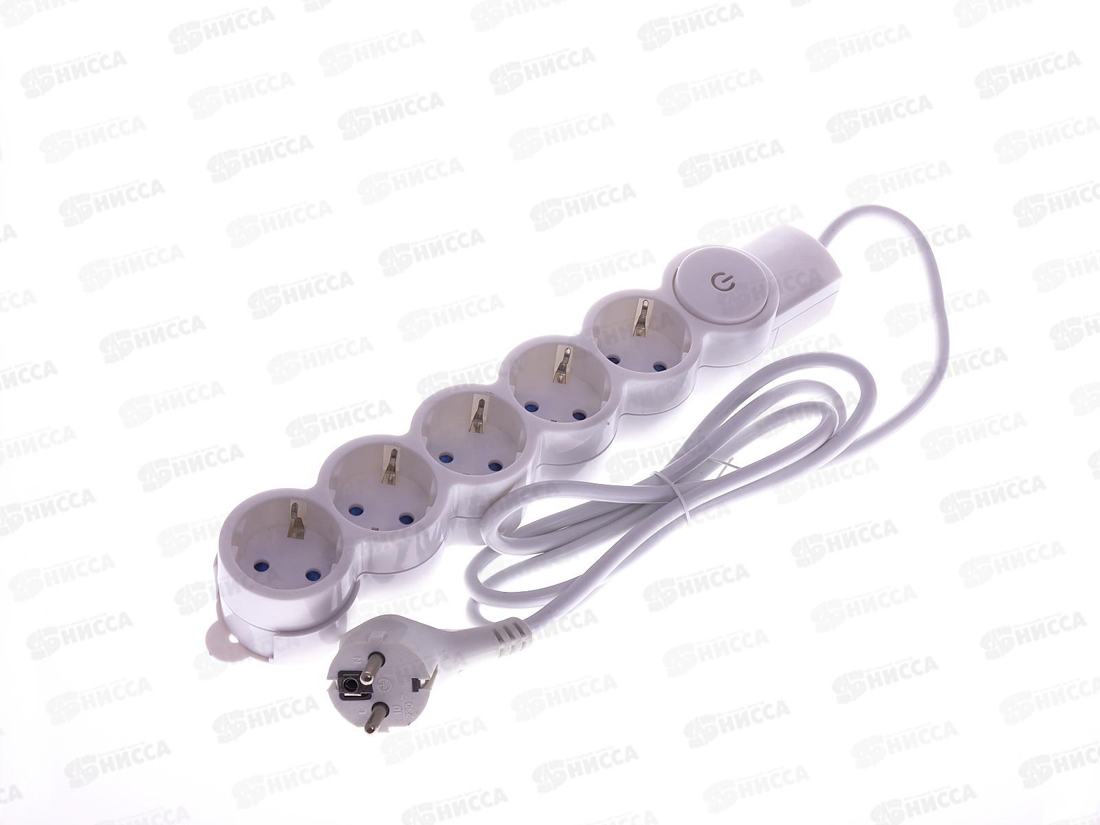 Сетевой фильтр REV с выключателем 5гнезд, 1.5м, с заземлением 2200Вт 10А, 32574 *30