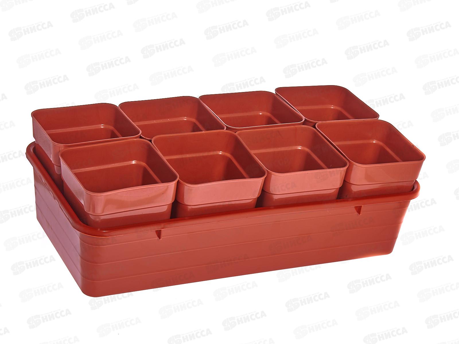 Набор для рассады &quotРассадушка-2&quot 8ст*900мл терракотовый *5