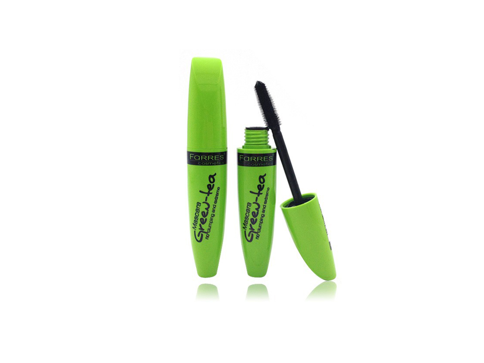 Farres тушь с пушистой щеточкой Green Tea (зеленый корпус) 6029-3*12