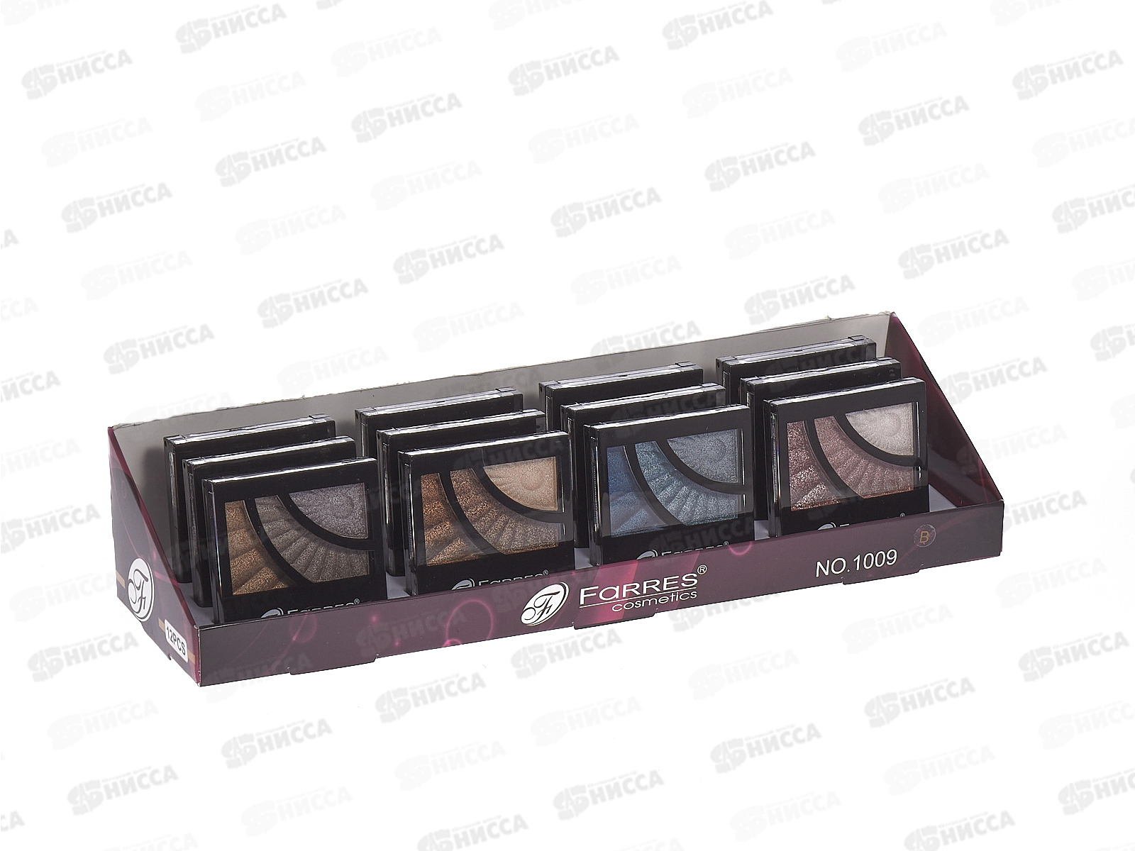 Farres Тени для век 1009B 3цвета перламутровые *12