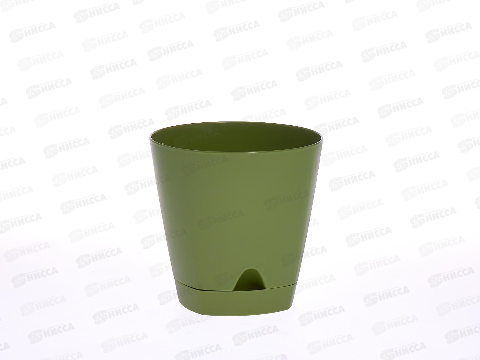 Горшок для цветов Амстердам прикорневой полив 0,65л Оливковый ПЦ6198 *12