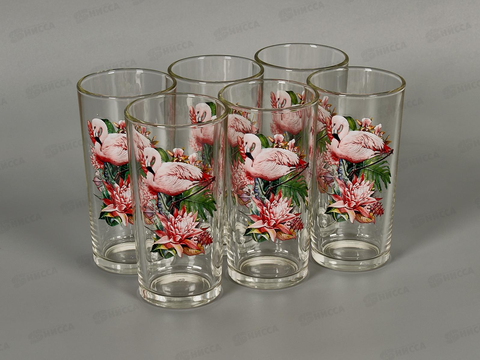 Набор стаканов 6шт 146-Д для сока Фламинго в тропиках *4