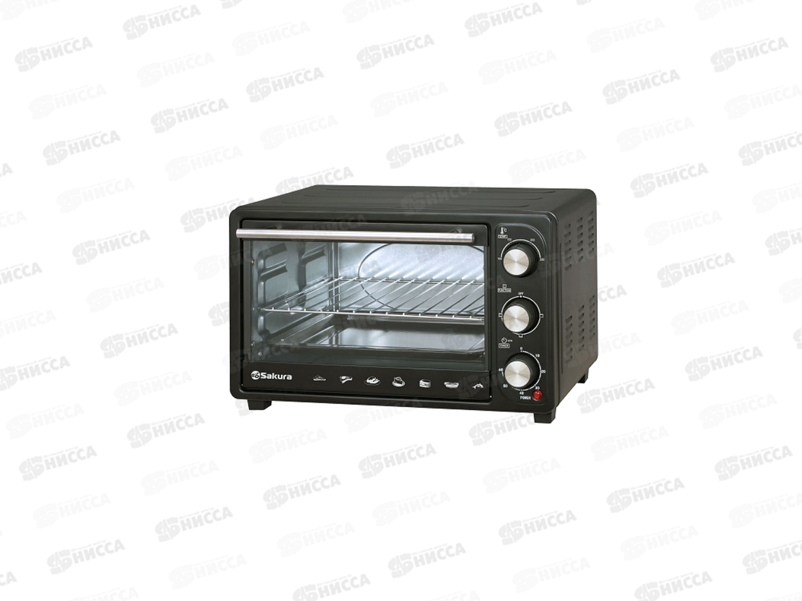 Духовка электрическая SA-7024B 1380Вт 23л черный