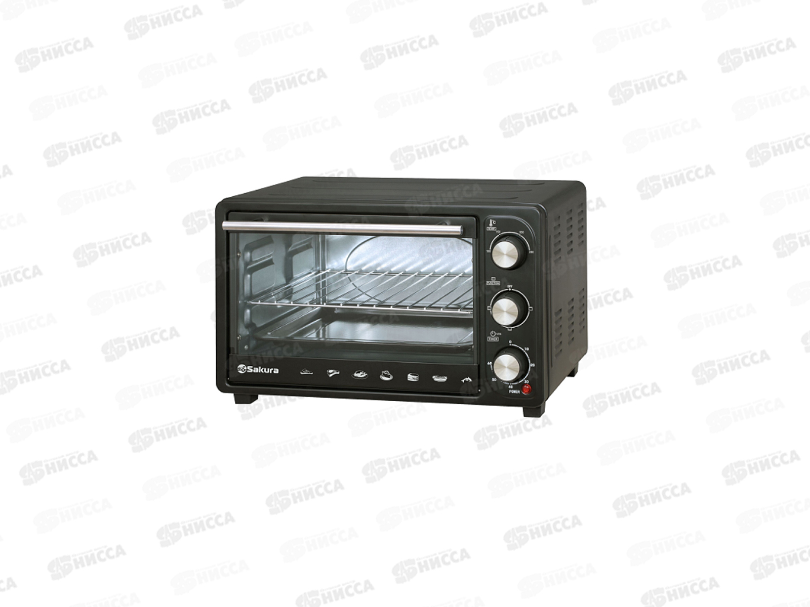 Духовка электрическая SA-7025B 1500Вт 30л таймер черный