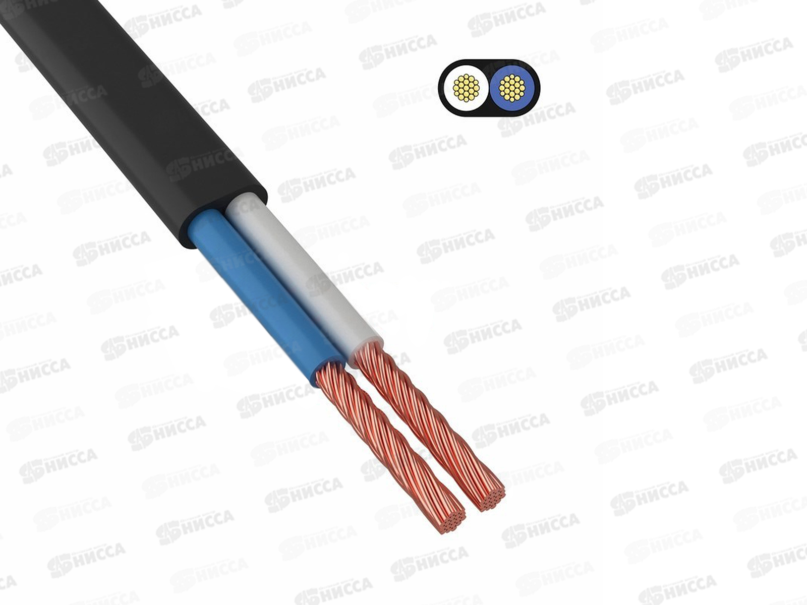 Провод ШВВП 2*0,5кв.мм черный, ГОСТ7399-97 *300